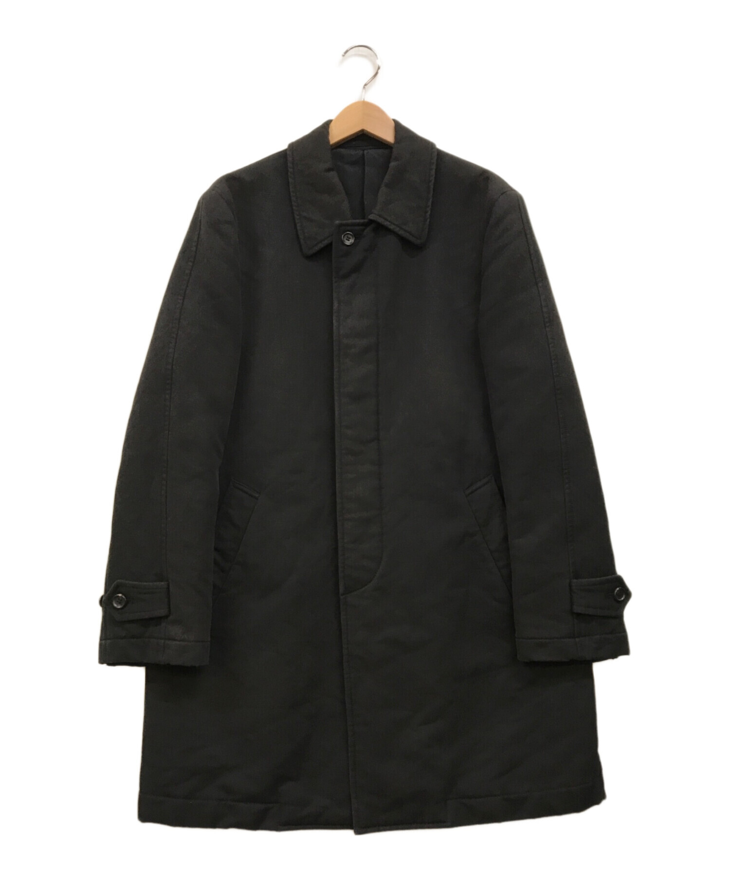 中古・古着通販】COMME des GARCONS HOMME DEUX (コムデギャルソン オム ドゥ) コットンウールステンカラーコート ブラック  サイズ:M｜ブランド・古着通販 トレファク公式【TREFAC FASHION】スマホサイト