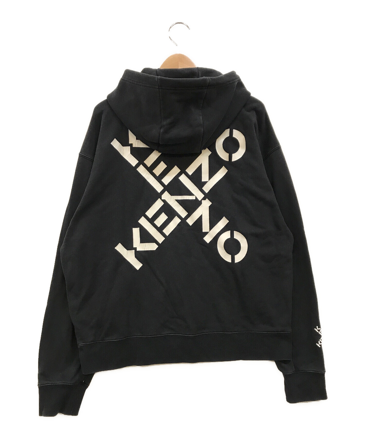 中古・古着通販】KENZO (ケンゾー) クロスロゴパーカー ブラック サイズ:M｜ブランド・古着通販 トレファク公式【TREFAC  FASHION】スマホサイト