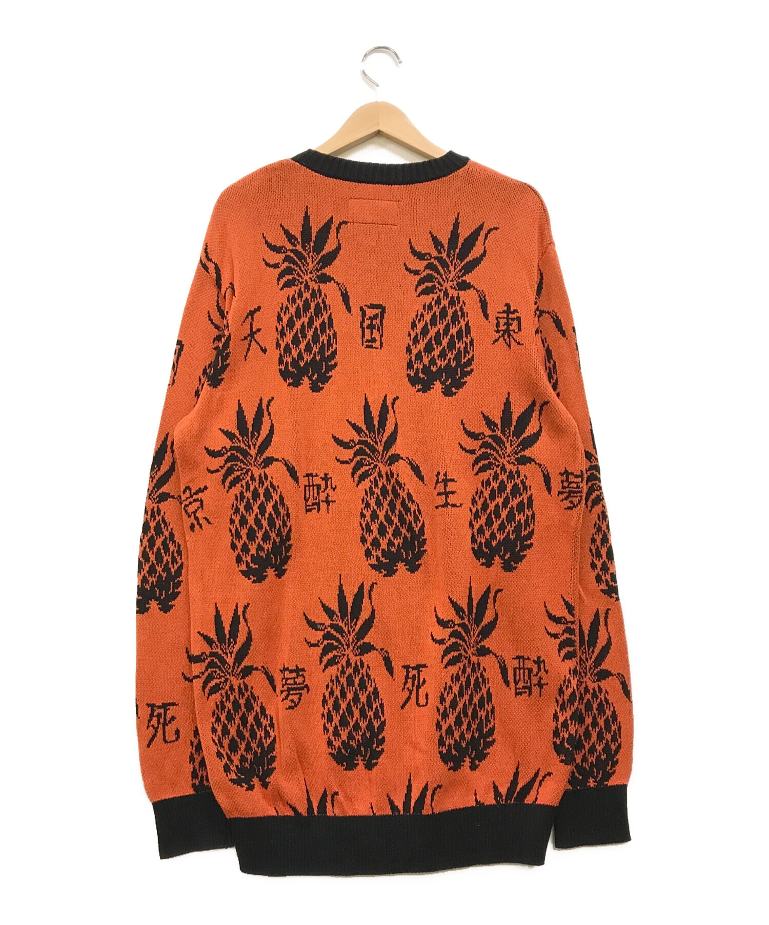 WACKO MARIA (ワコマリア) PINEAPPLE JACQUARD SWEATER オレンジ サイズ:XL