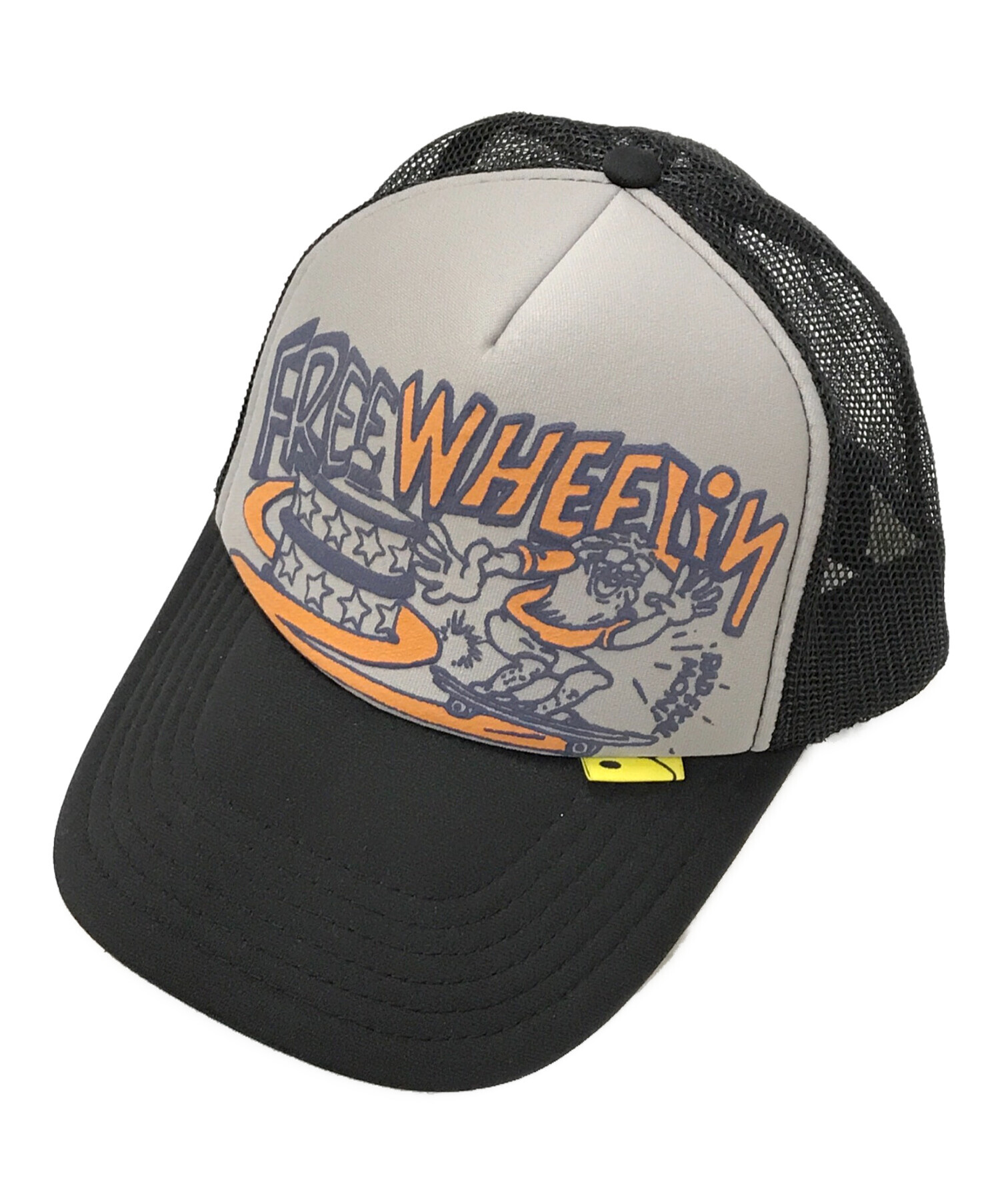 KAPITAL(キャピタル) サイズ:OS Trucker Cap KR2012XH01 ロゴプリント 長く メッシュキャップ 帽子  グリーン/イエロー【中古】【