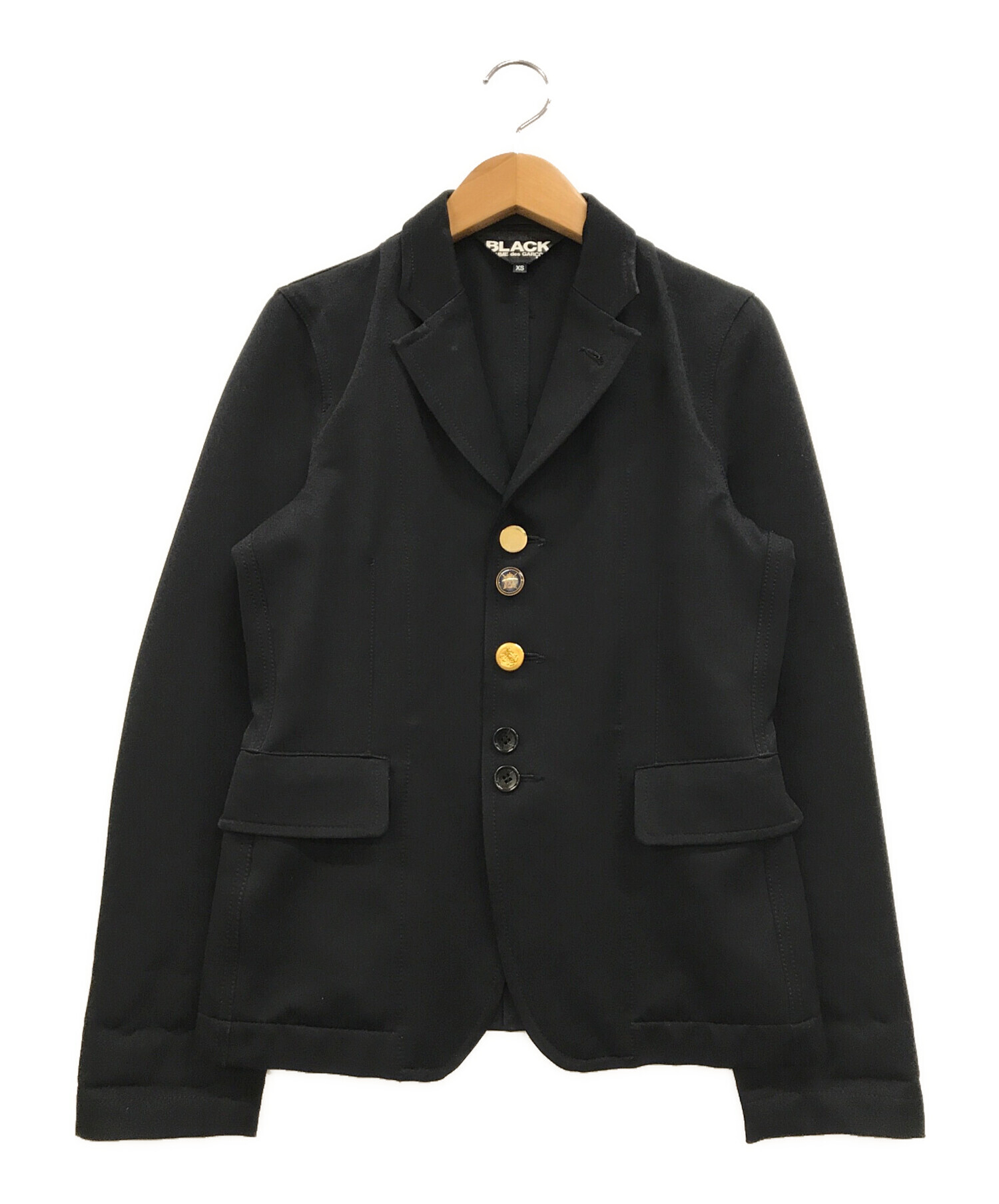 中古・古着通販】BLACK COMME des GARCONS (ブラック コムデギャルソン) ランダムボタンテーラードジャケット ブラック  サイズ:XS｜ブランド・古着通販 トレファク公式【TREFAC FASHION】スマホサイト