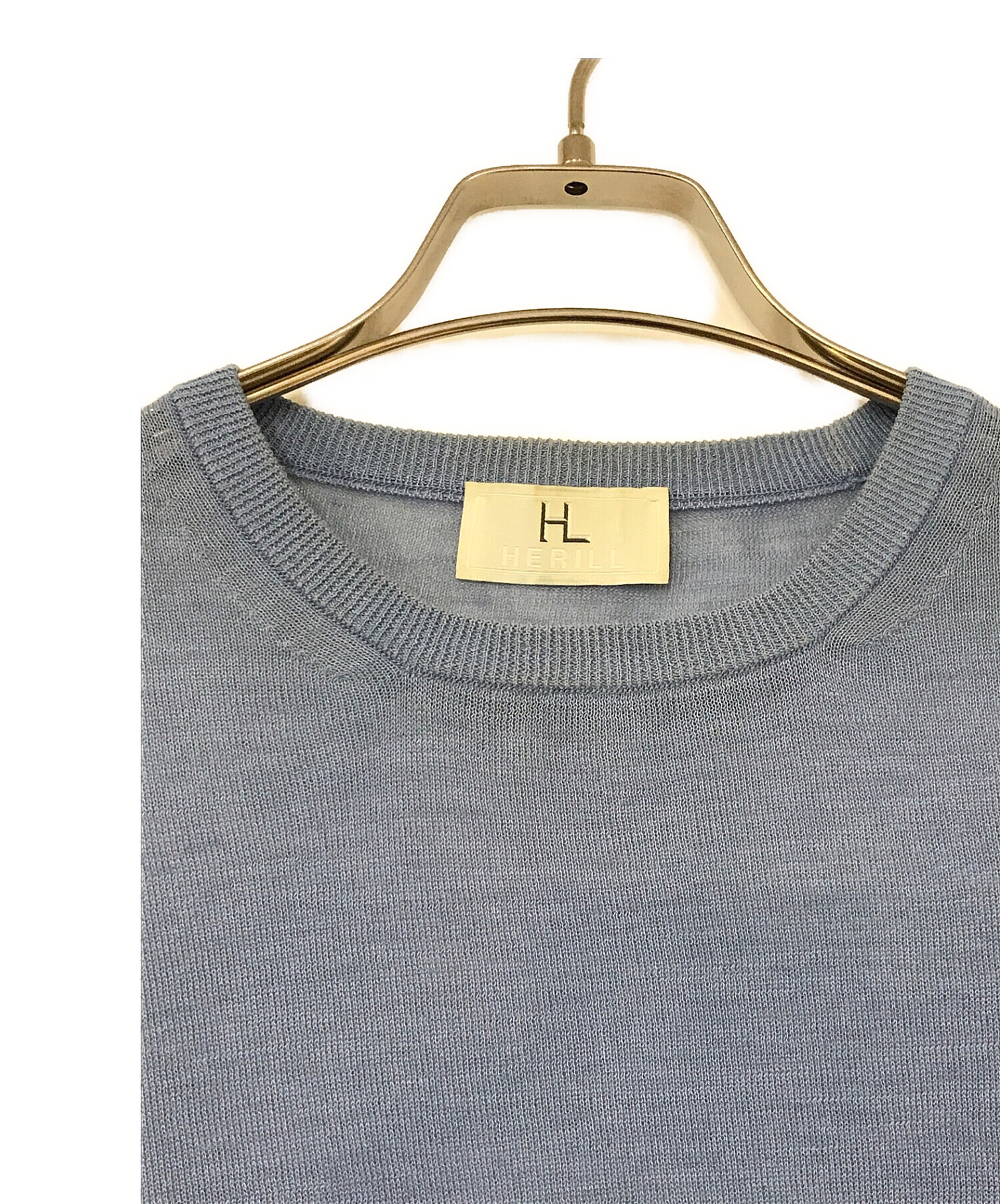 HERILL (ヘリル) Ramie High Gauge Crewneck ブルー サイズ:2