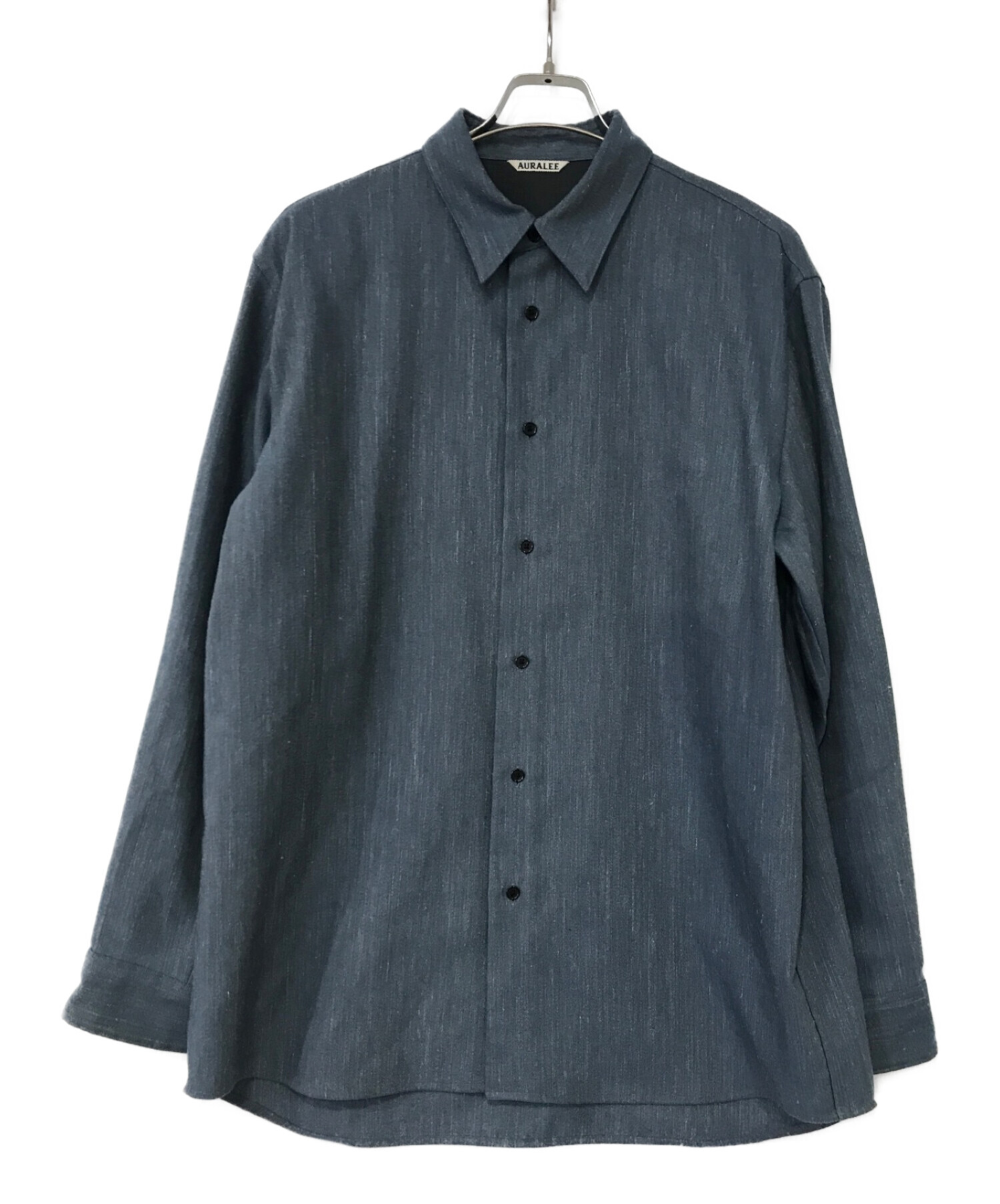 AURALEE (オーラリー) WOOL LINEN TWILL SHIRT ブルー サイズ:5