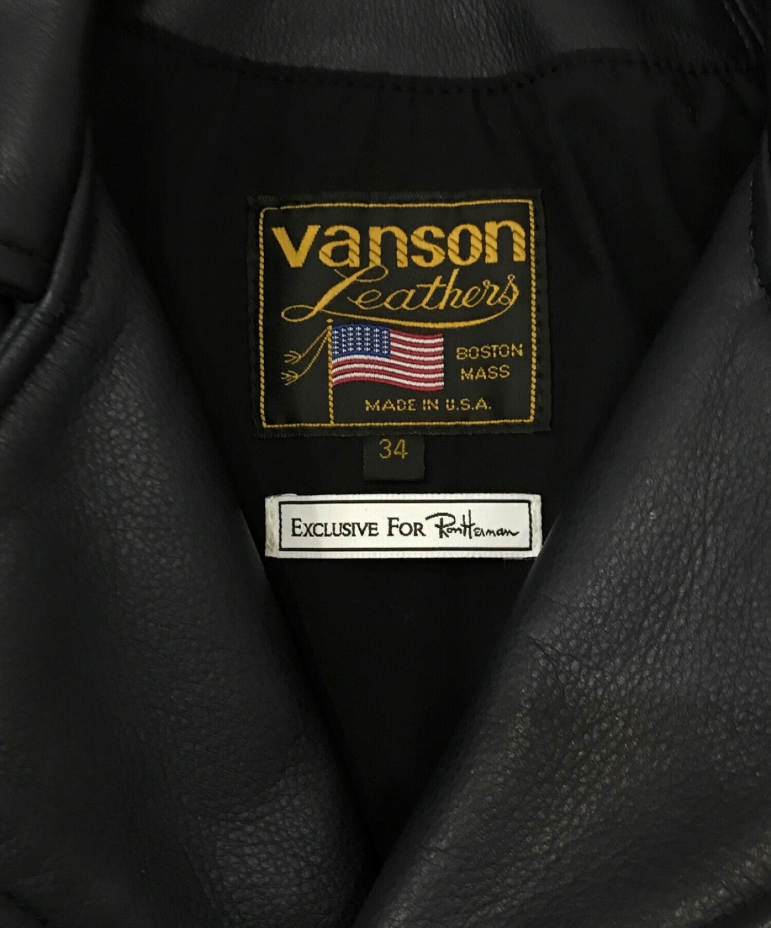 vanson×Ron Herman スエード 裏ボア ダブルライダース 36 recuperato