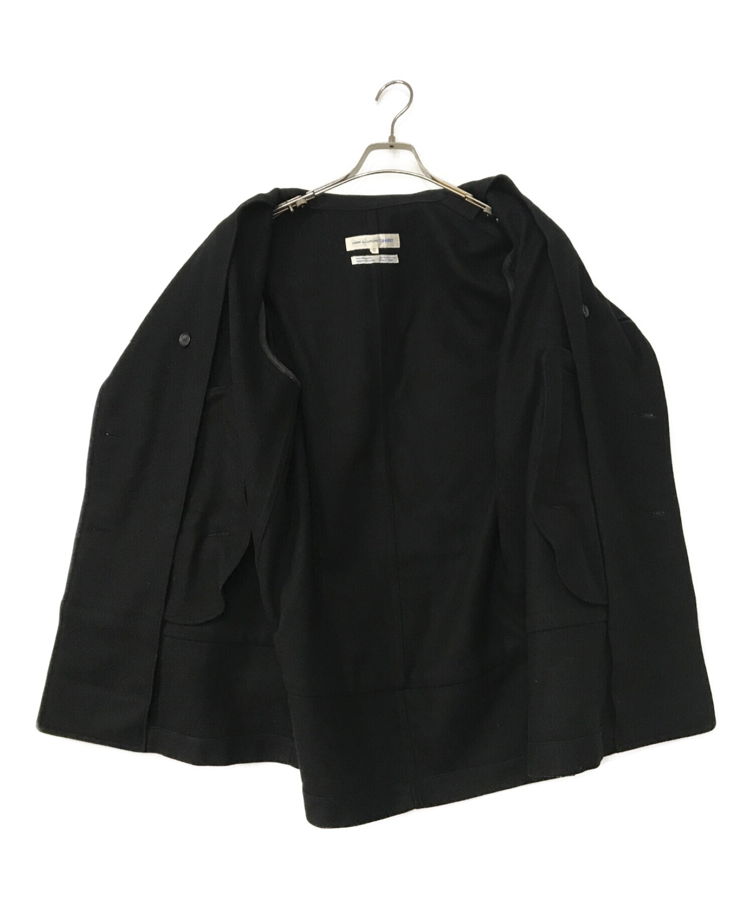 COMME des GARCONS SHIRT (コムデギャルソンシャツ) Pコート ブラック サイズ:S