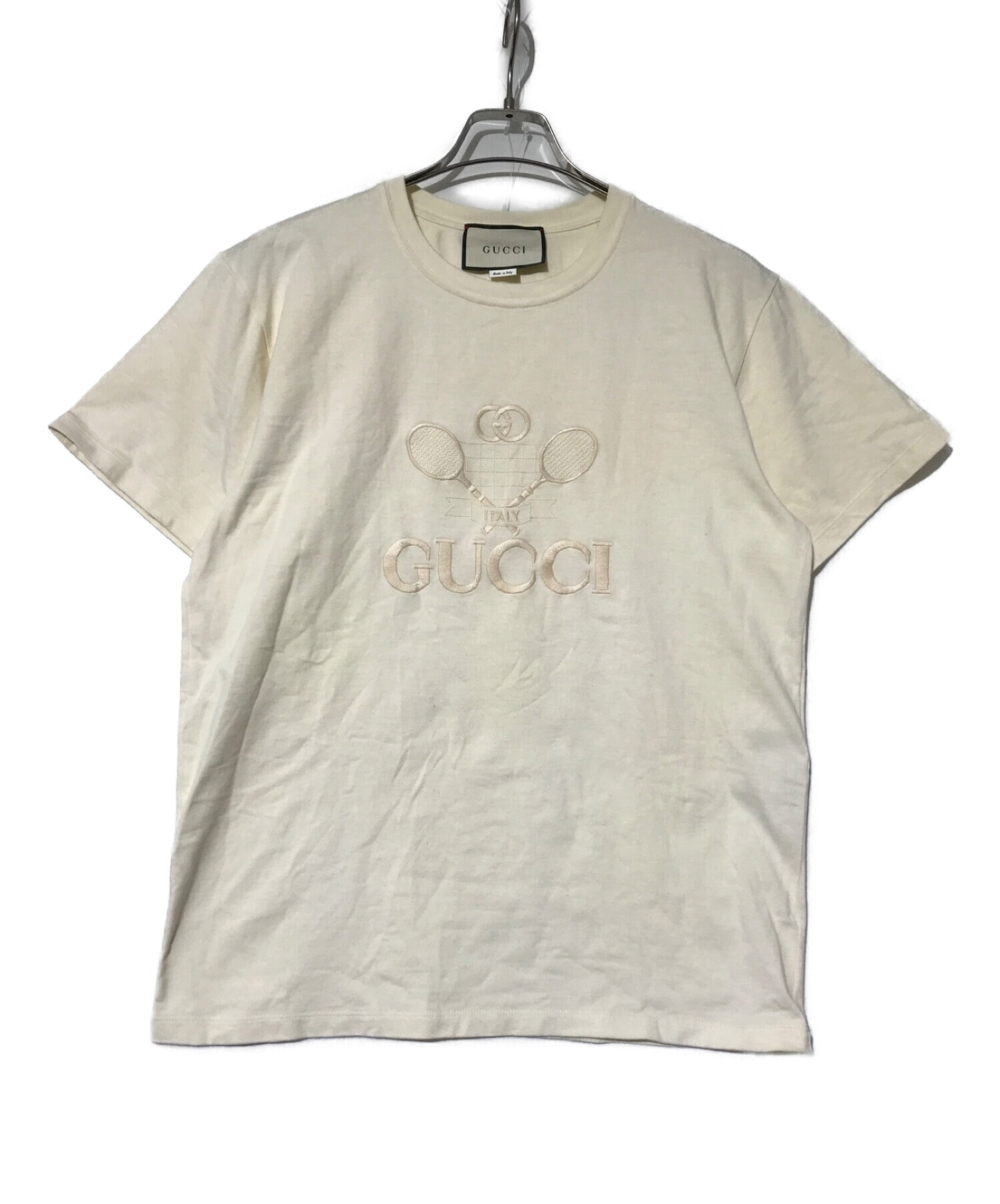 お歳暮 GUCCI GUCCI テニス 刺繍Tシャツ - トップス