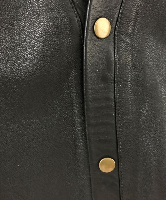 COLLARS (カラーズ) ノーカラーゴートレザージャケット ブラック サイズ:XL