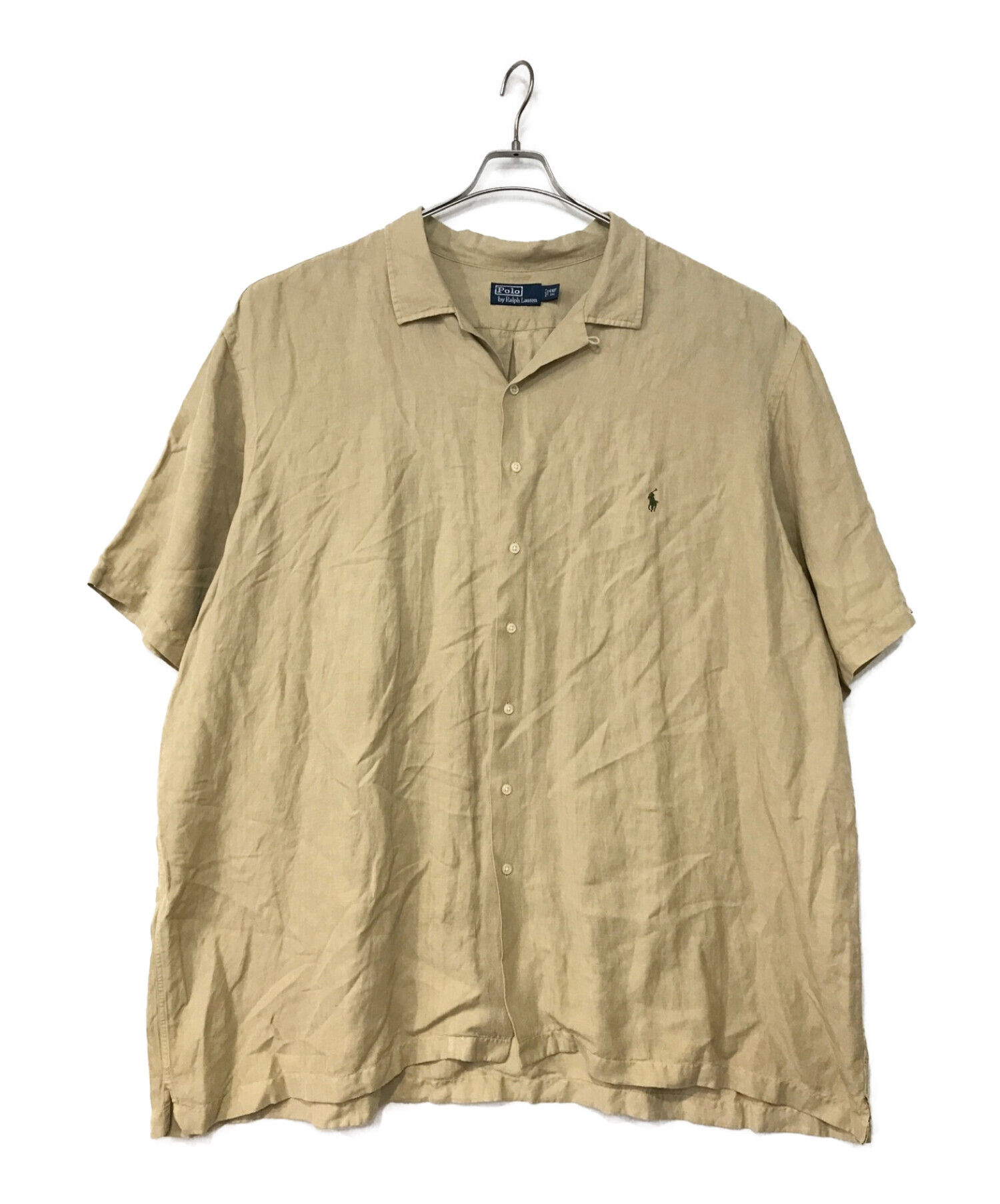 Polo by RalphLauren (ポロ バイ ラルフローレン) オープンカラーリネンシルクシャツ ベージュ サイズ:4XLT