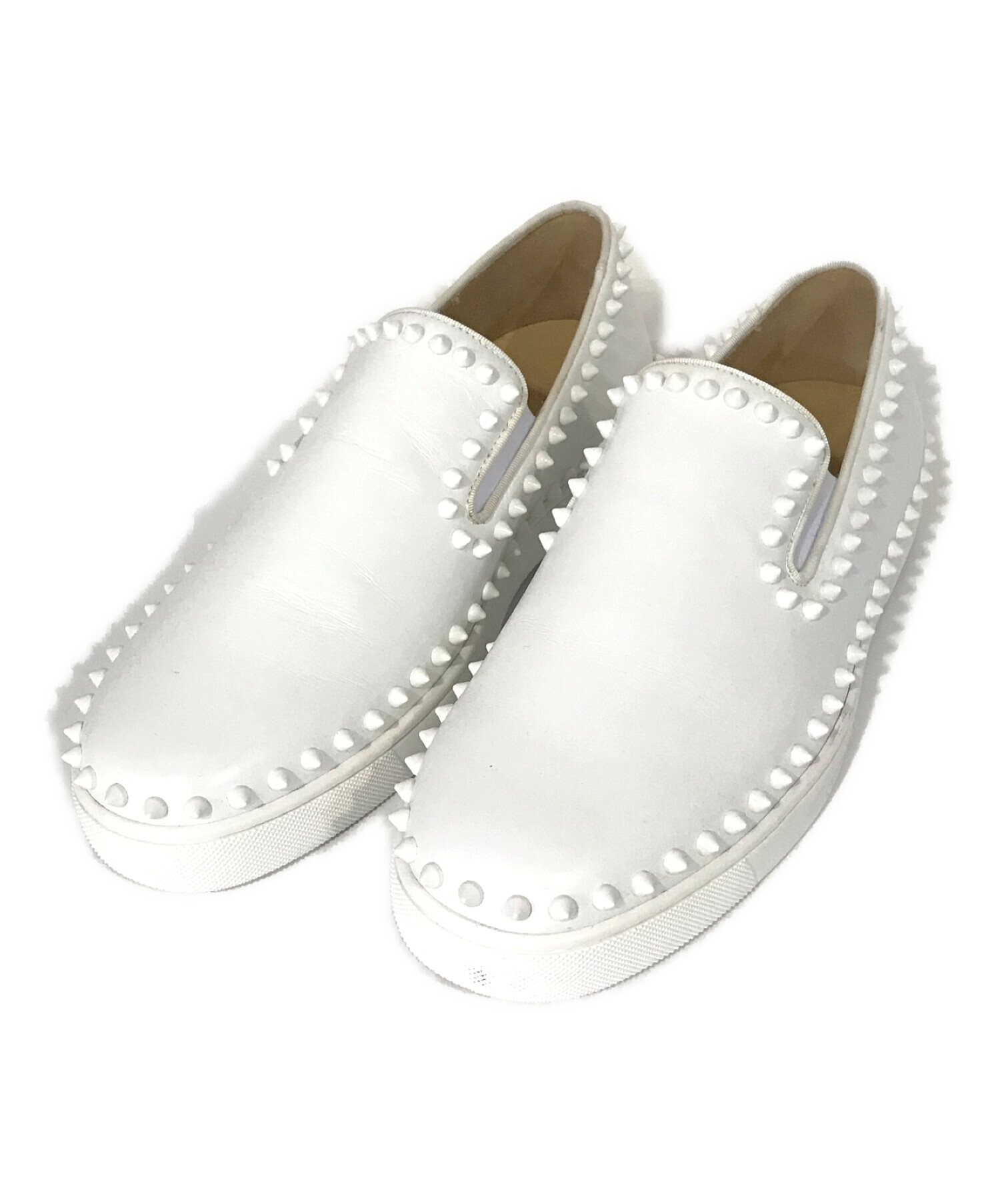 Christian Louboutin (クリスチャン・ルブタン) PIK BOAT FLAT ホワイト サイズ:42