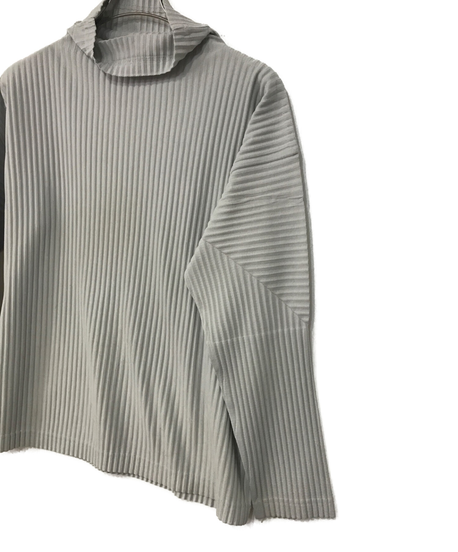 HOMME PLISSE ISSEY MIYAKE (オムプリッセ イッセイ ミヤケ) ハイネックカットソー グレー サイズ:2