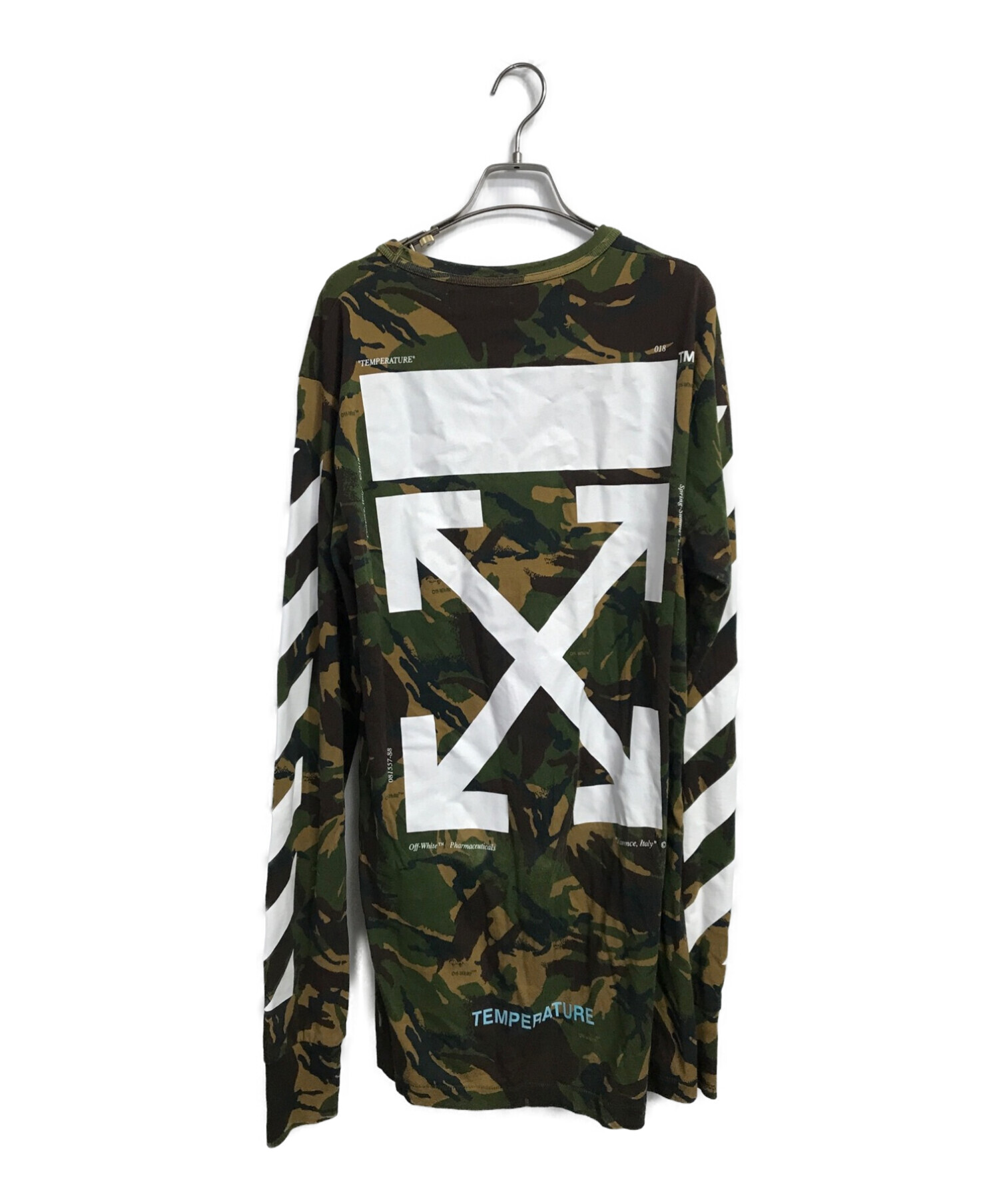 OFFWHITE (オフホワイト) CAMOUFLAGE L/S TEE オリーブ サイズ:M