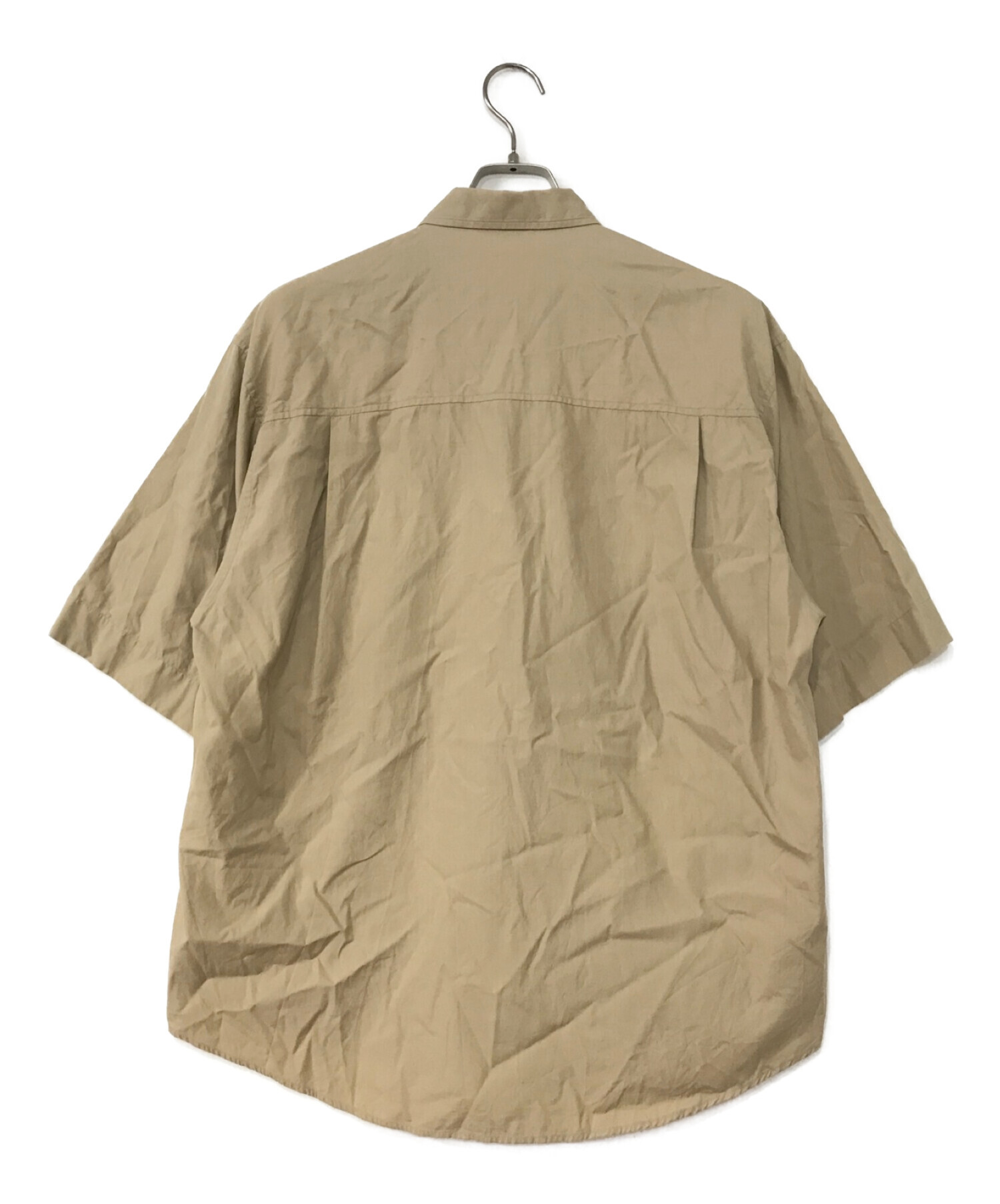 AURALEE (オーラリー) WASHED FINX TWILL HALF SLEEVED BIG SHIRTS ベージュ サイズ:3