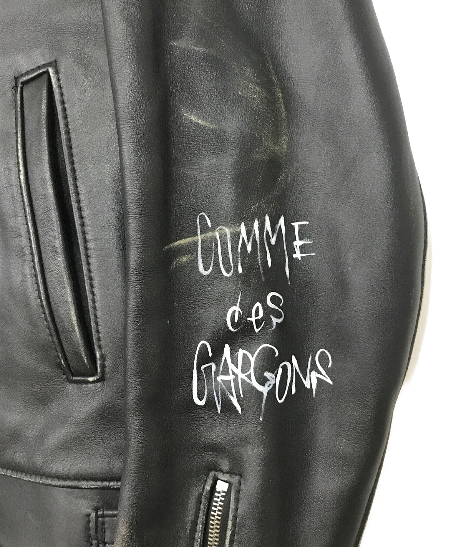 COMME des GARCONS (コムデギャルソン) Lewis Leathers (ルイスレザース) レザージャケット ブラック サイズ:34