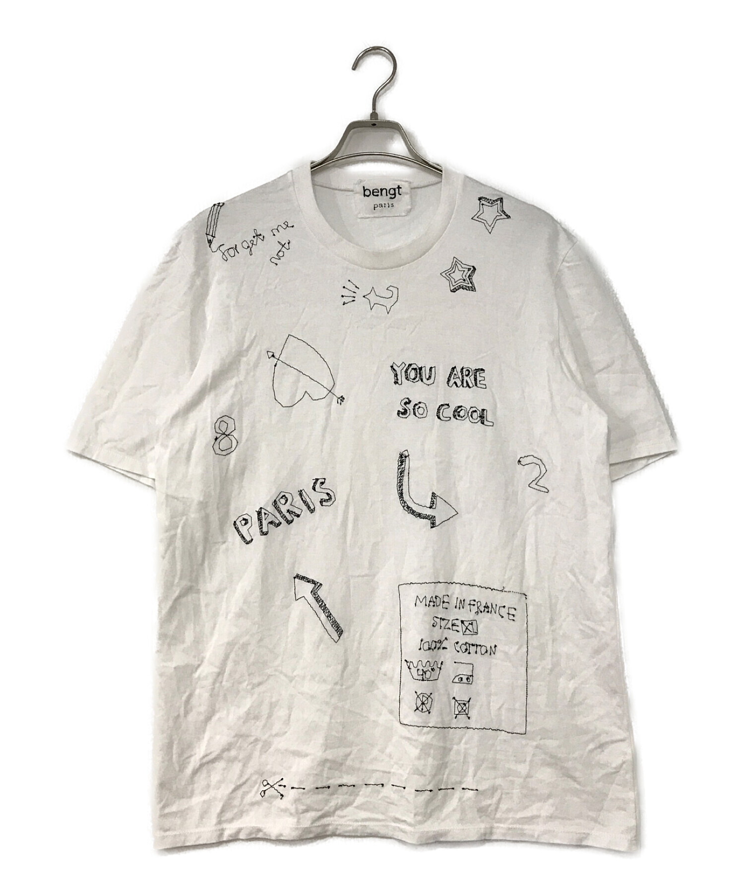 中古・古着通販】bengt paris (ベンクト パリ) EMBROIDERED T-SHIRT