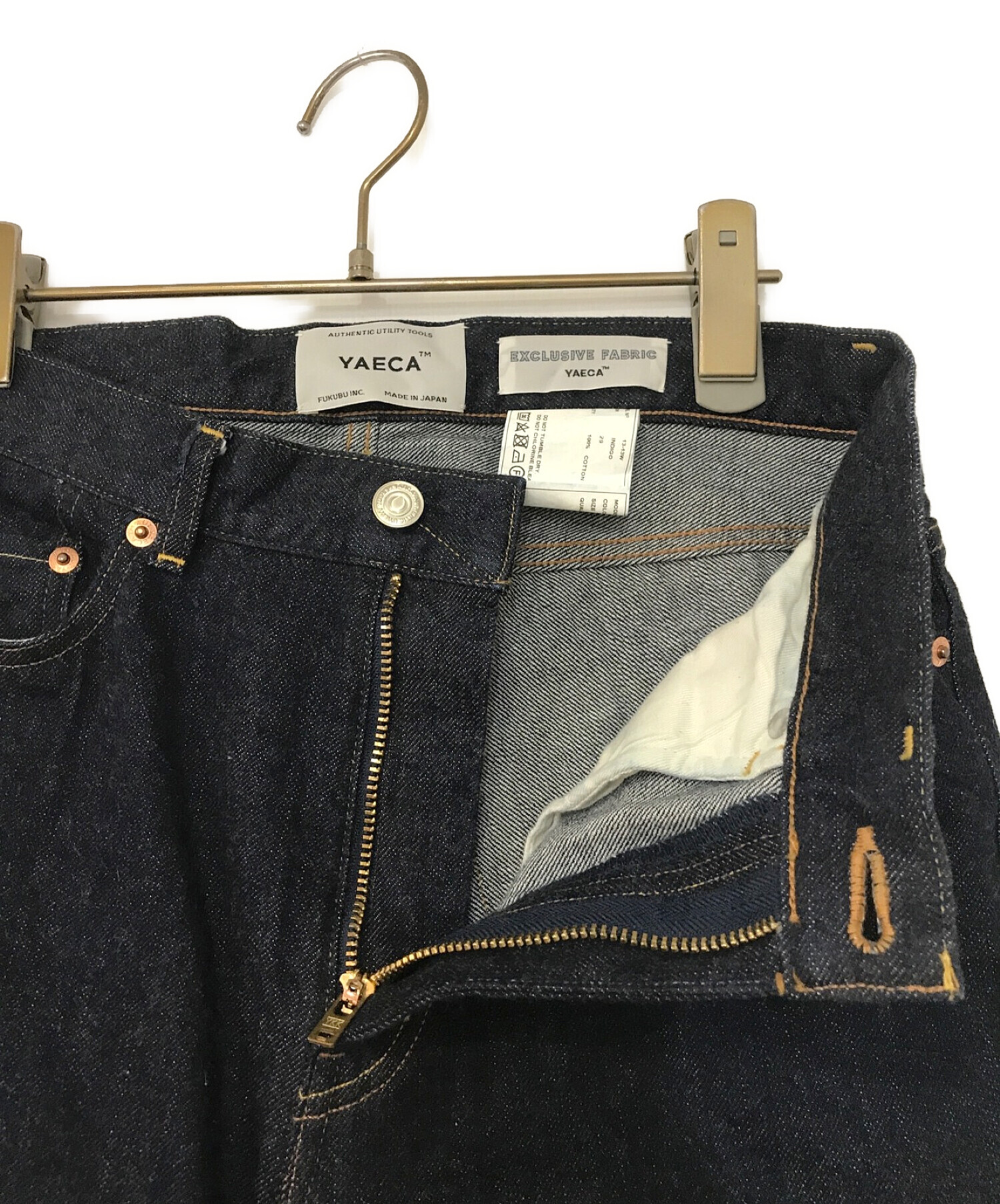 税込19800円サイズYAECA WIDE STRAIGHT DENIM indigo 29 - デニム/ジーンズ