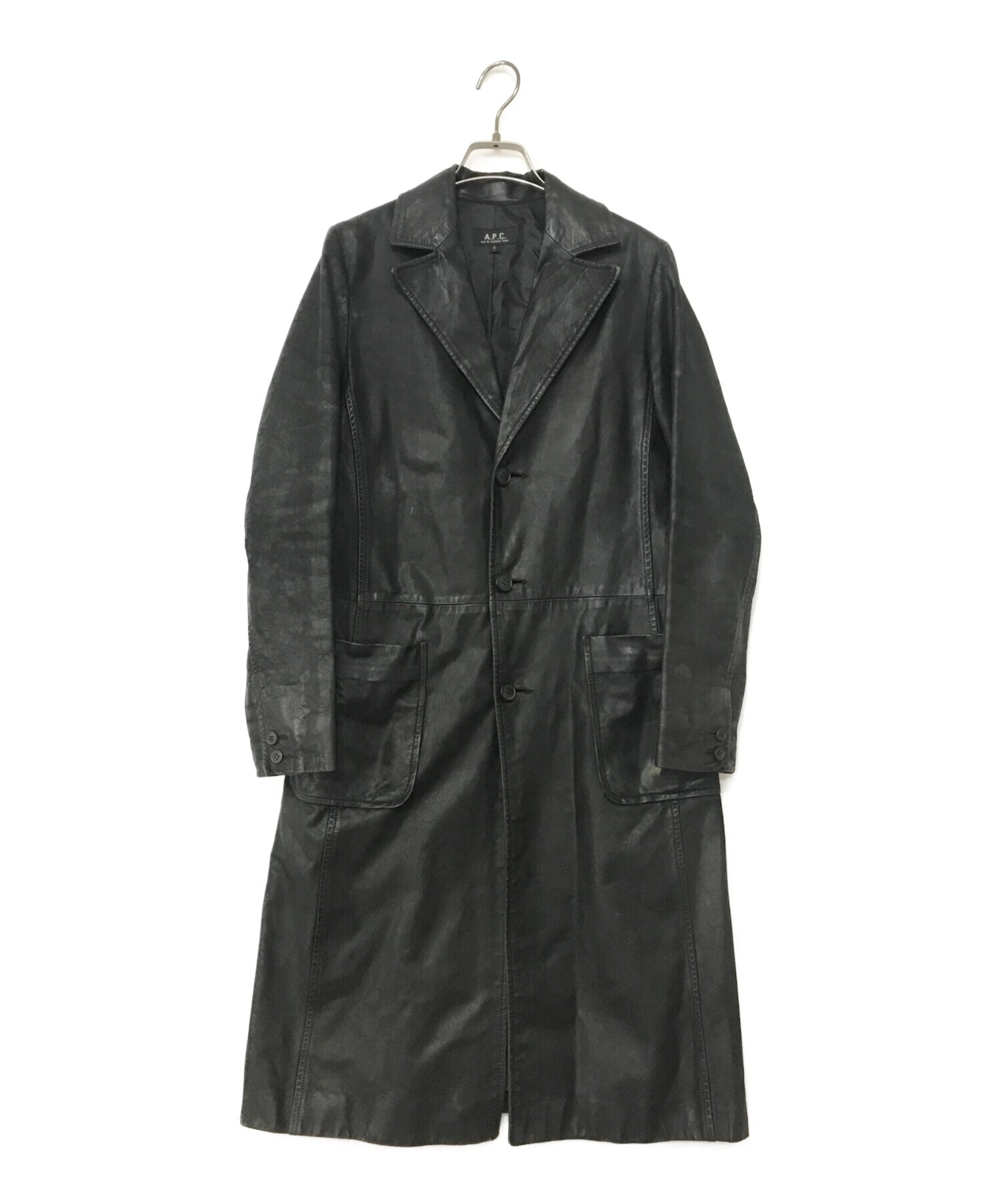 中古・古着通販】A.P.C. (アー・ペー・セー) レザーコート ブラック