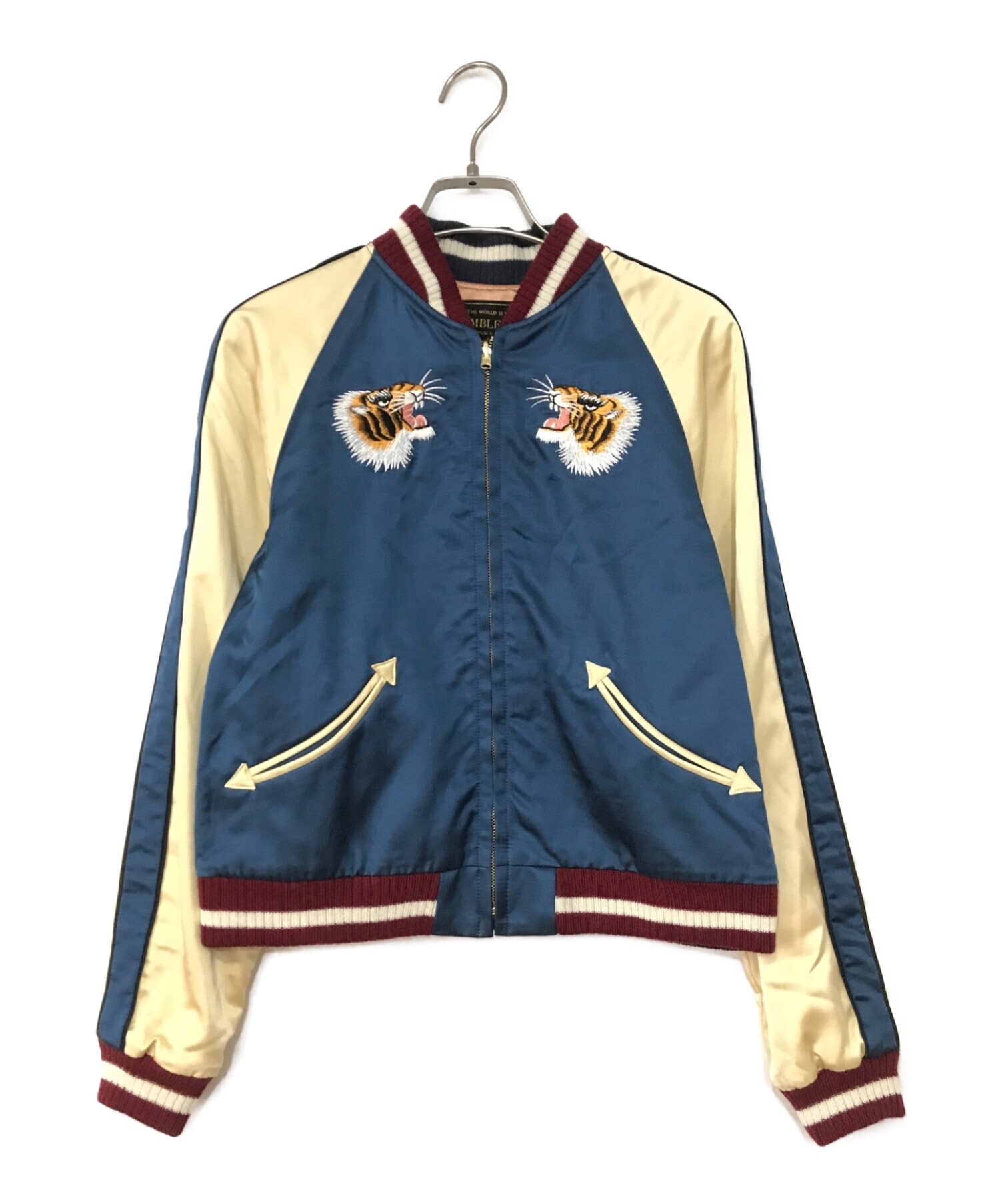 RUMBLE RED (ランブルレッド) Souvenir jacket ブルー×ピンク サイズ:M