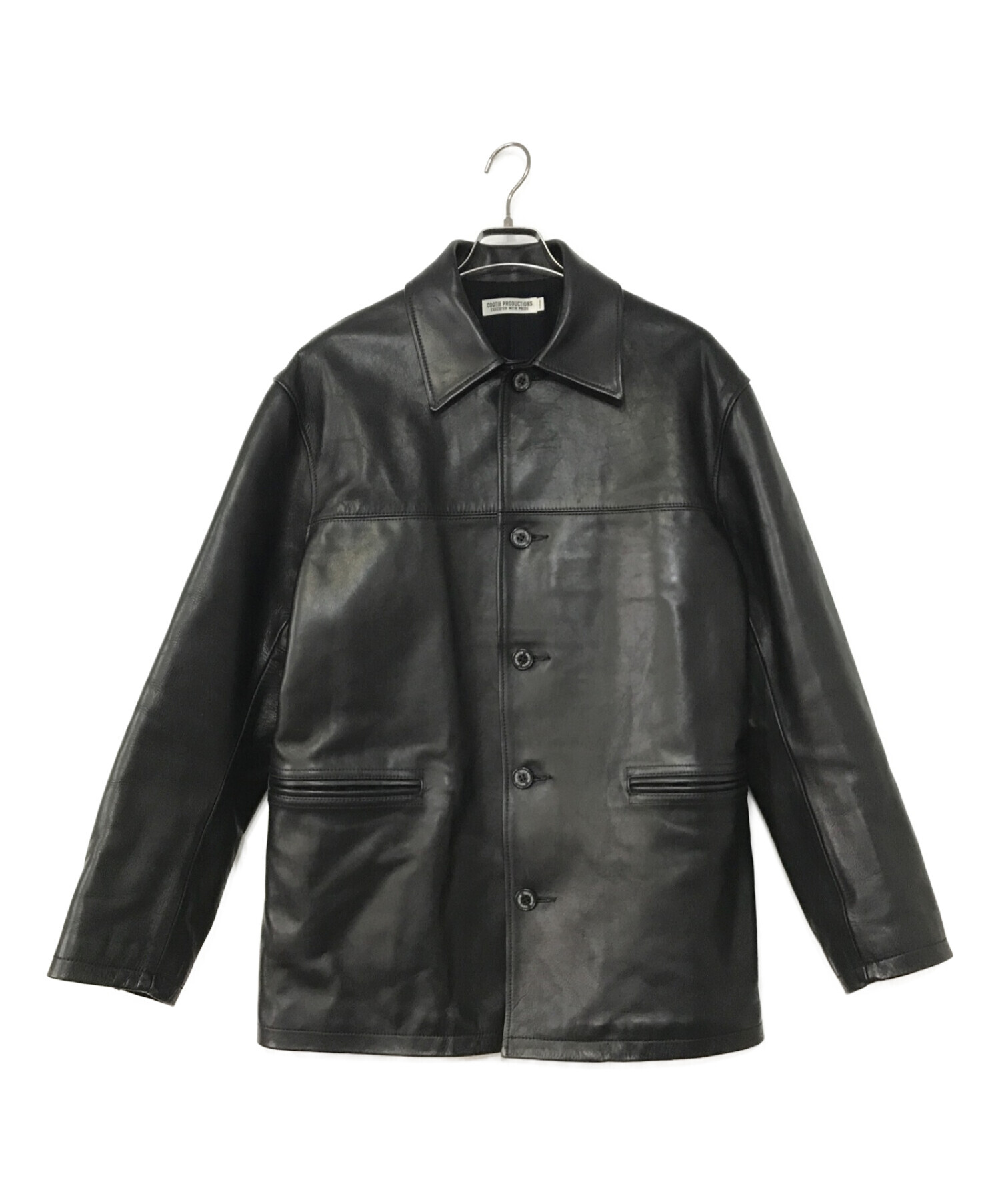COOTIE PRODUCTIONS (クーティープロダクツ) Leather Car Coat ブラック サイズ:L