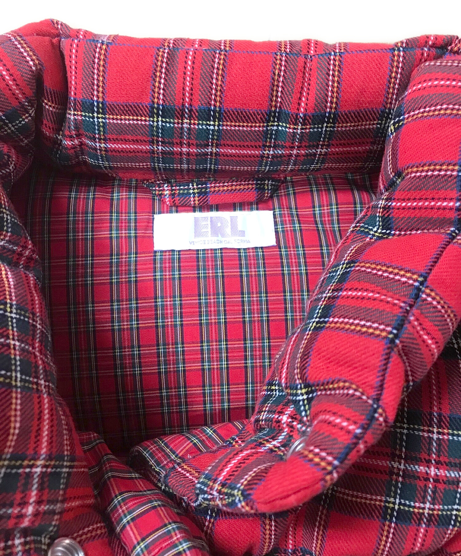 中古・古着通販】ERL (イーアールエル) PLAID PUFFER VEST WOVEN