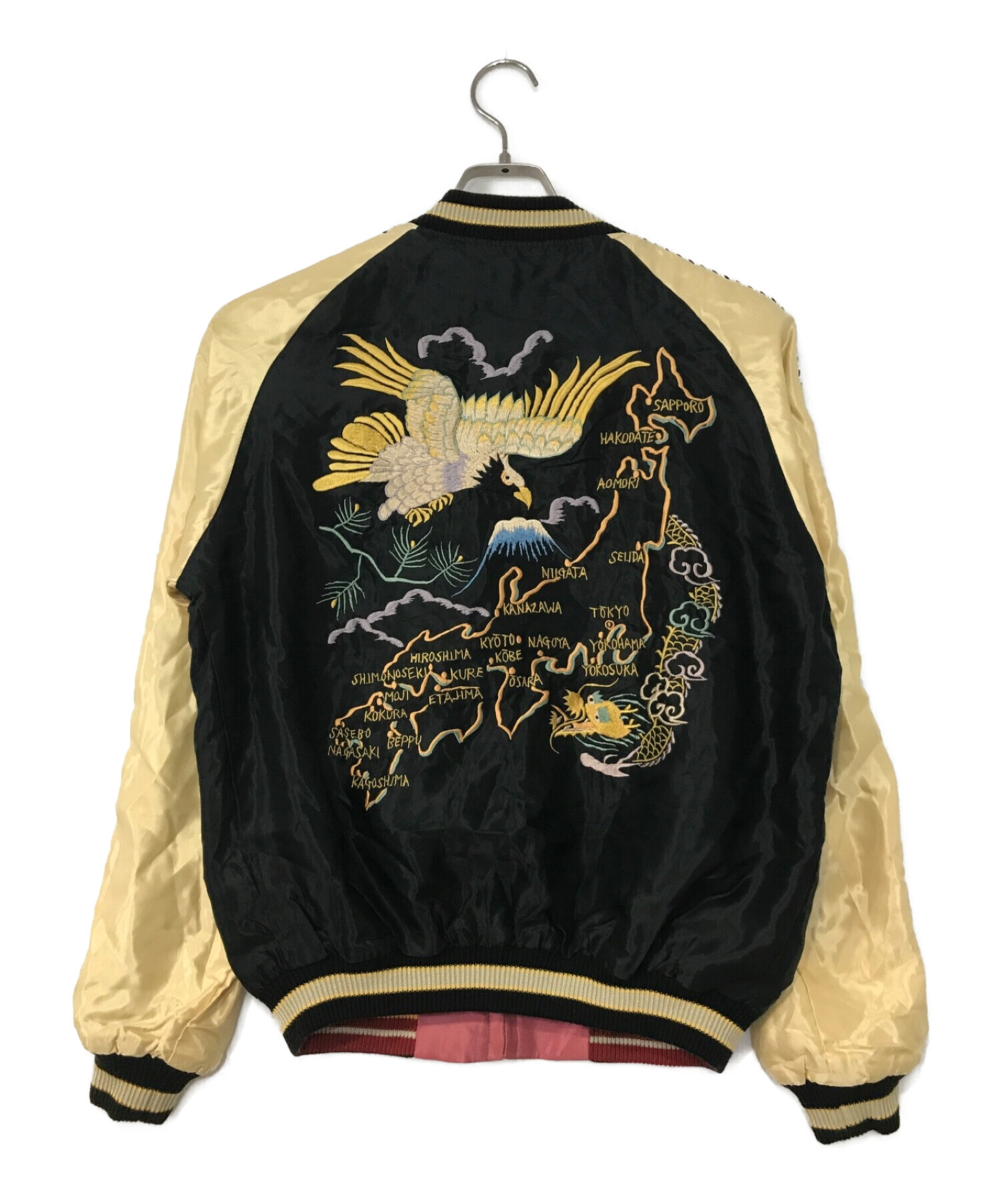 テーラー東洋 (テーラートウヨウ) Early 1950s Style Acetate Souvenir Jacket “JAPAN MAP” ×  “EAGLE & DRAGON” ブラック サイズ:M