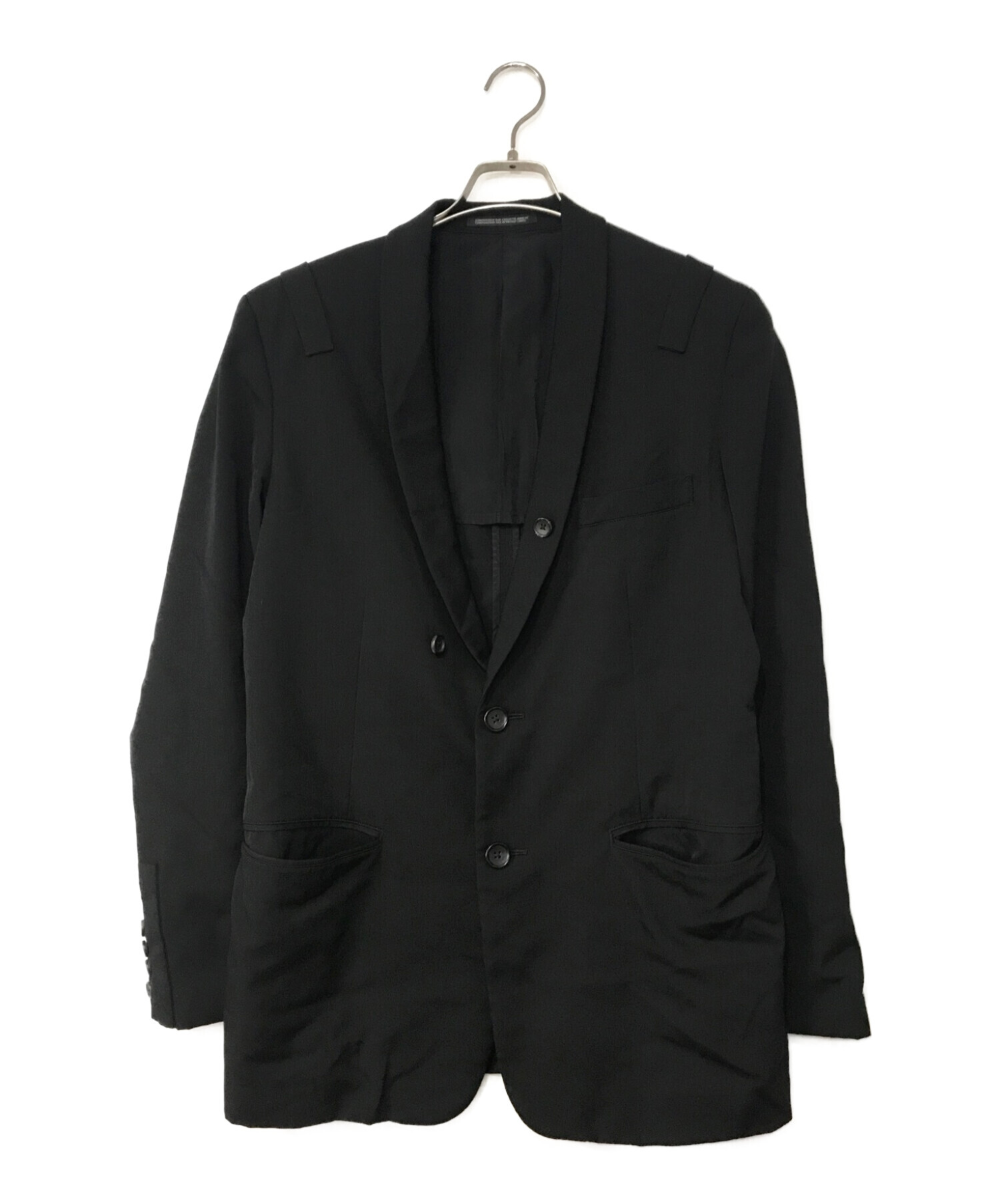 Yohji Yamamoto pour homme (ヨウジヤマモト プールオム) ショールカラー2Bテーラードジャケット ブラック サイズ:2