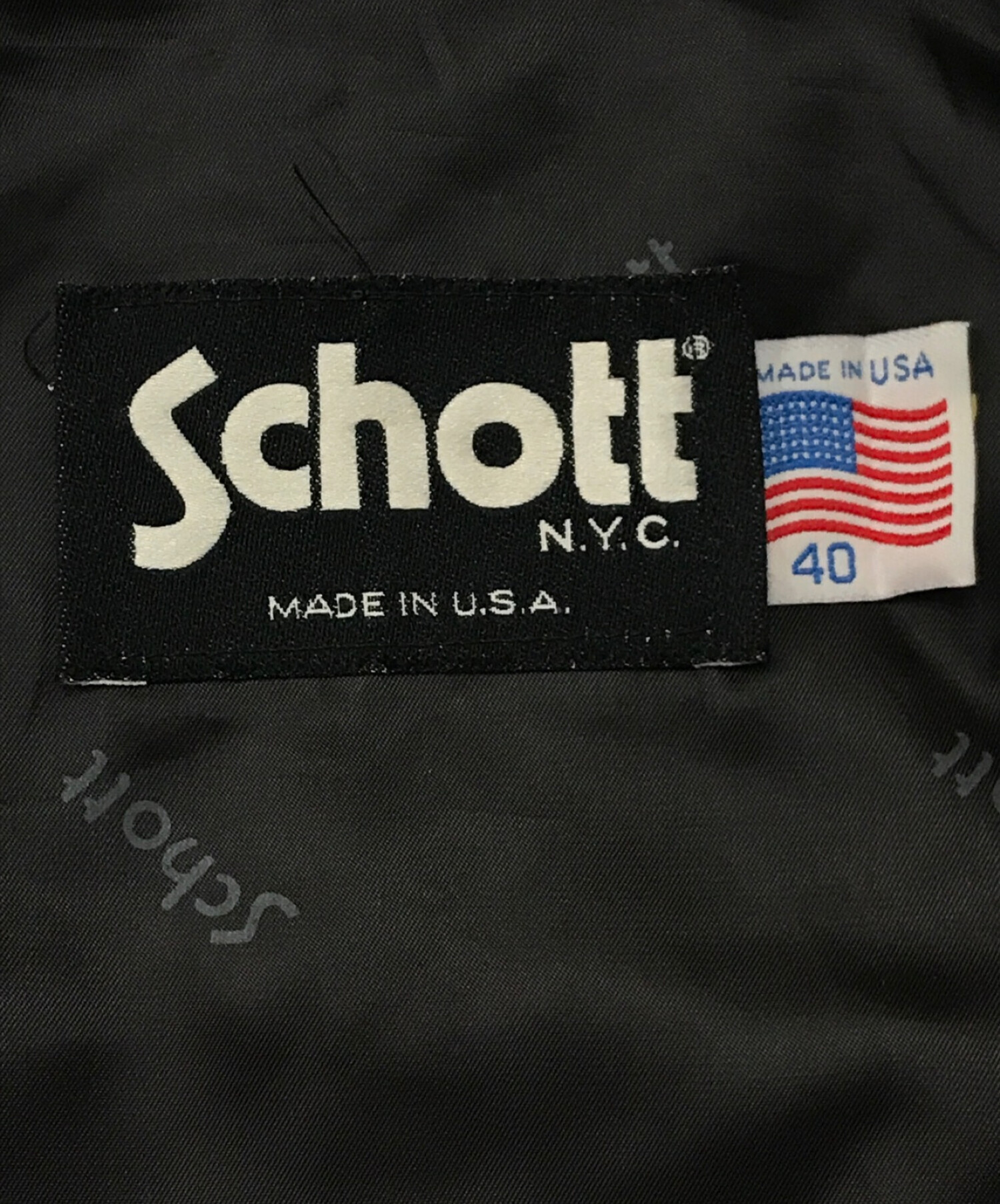 中古・古着通販】Schott (ショット) レザージャケット ブラック サイズ