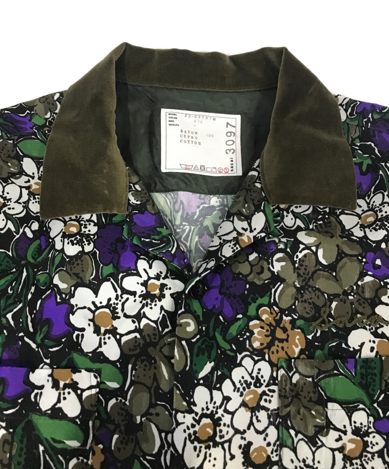 中古・古着通販】sacai (サカイ) Floral Print Shirt パープル サイズ ...