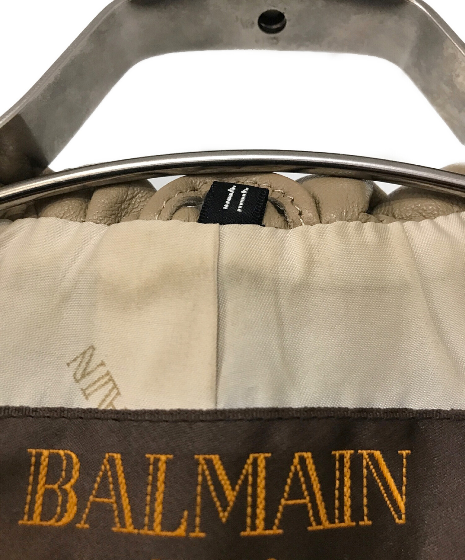 BALMAIN (バルマン) レザーコート ブラウン サイズ:11