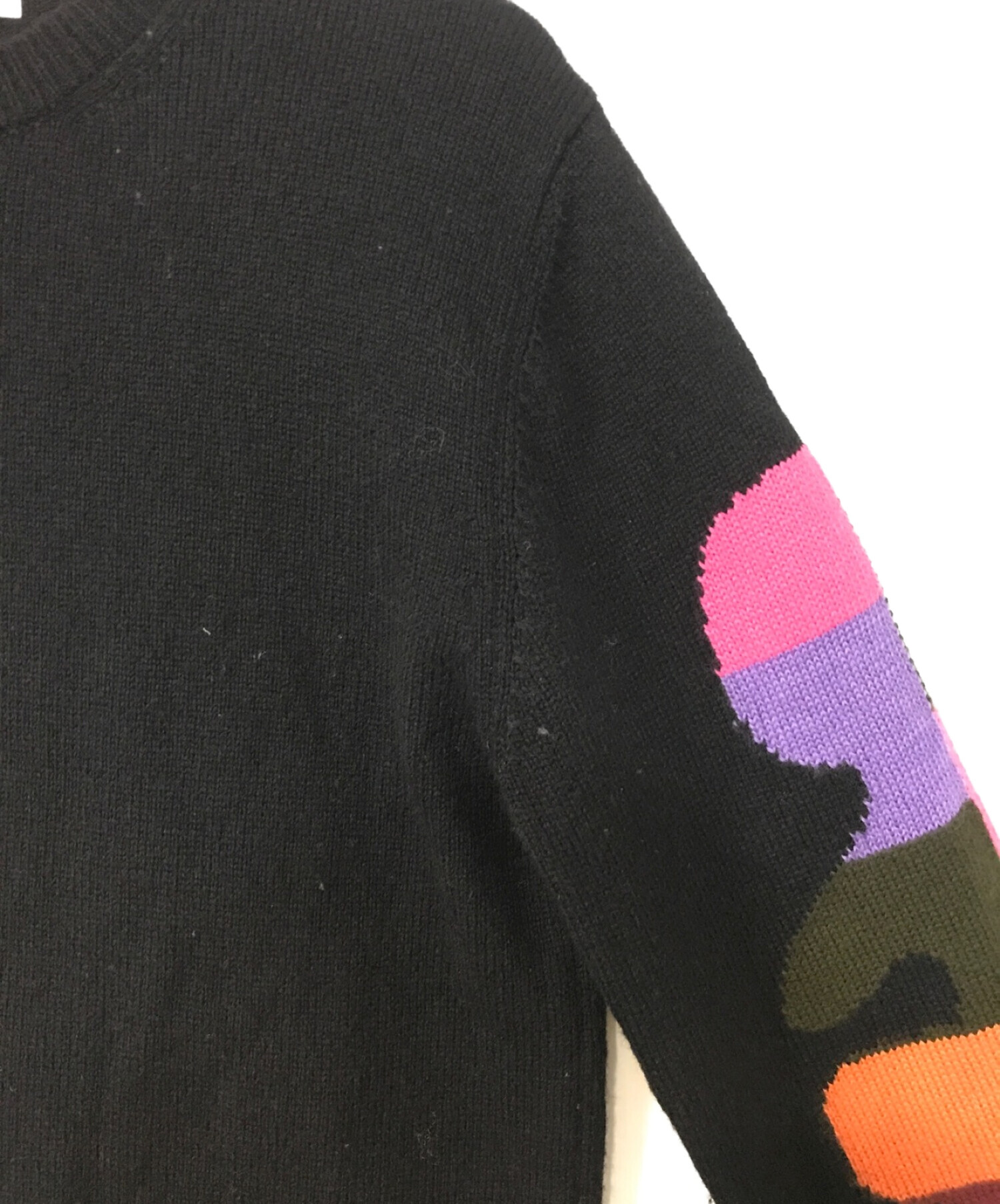 COMME des GARCONS SHIRT (コムデギャルソンシャツ) fully fashioned knit gauge 7 ブラック  サイズ:M