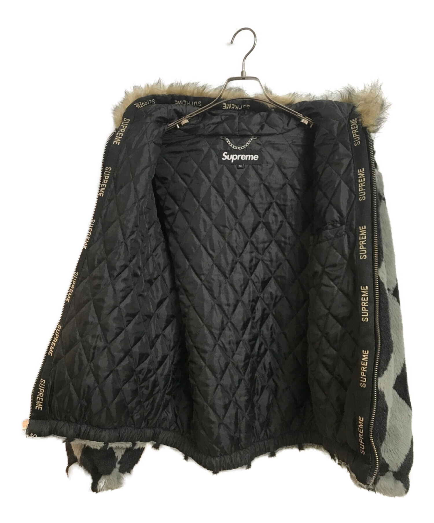 アメリカ合衆国ロサンジェルスSupreme Diamond Faux Fur Jacket  展示会良質商品