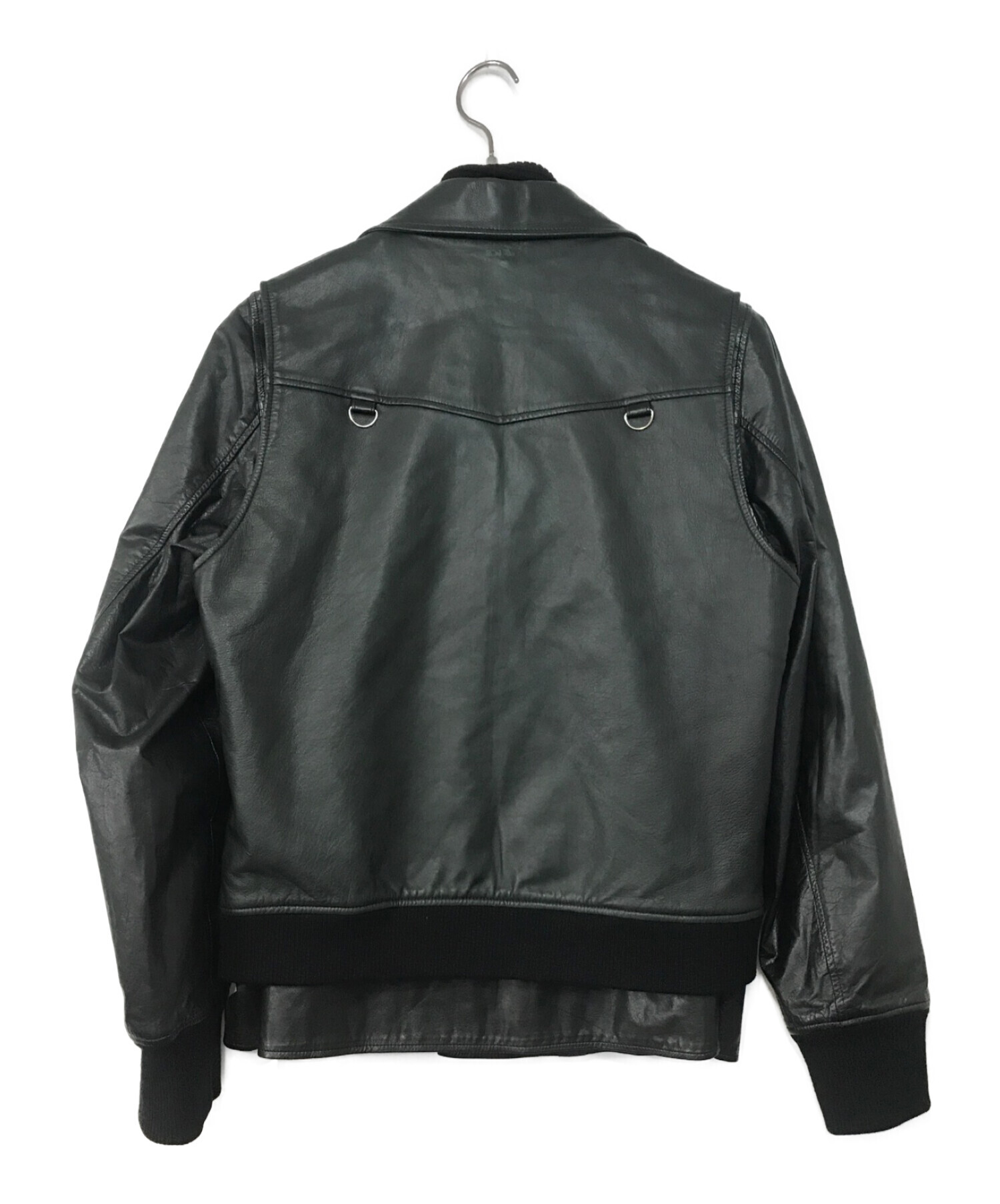 UNDERCOVER (アンダーカバー) レイヤードライダースジャケット ブラック サイズ:3
