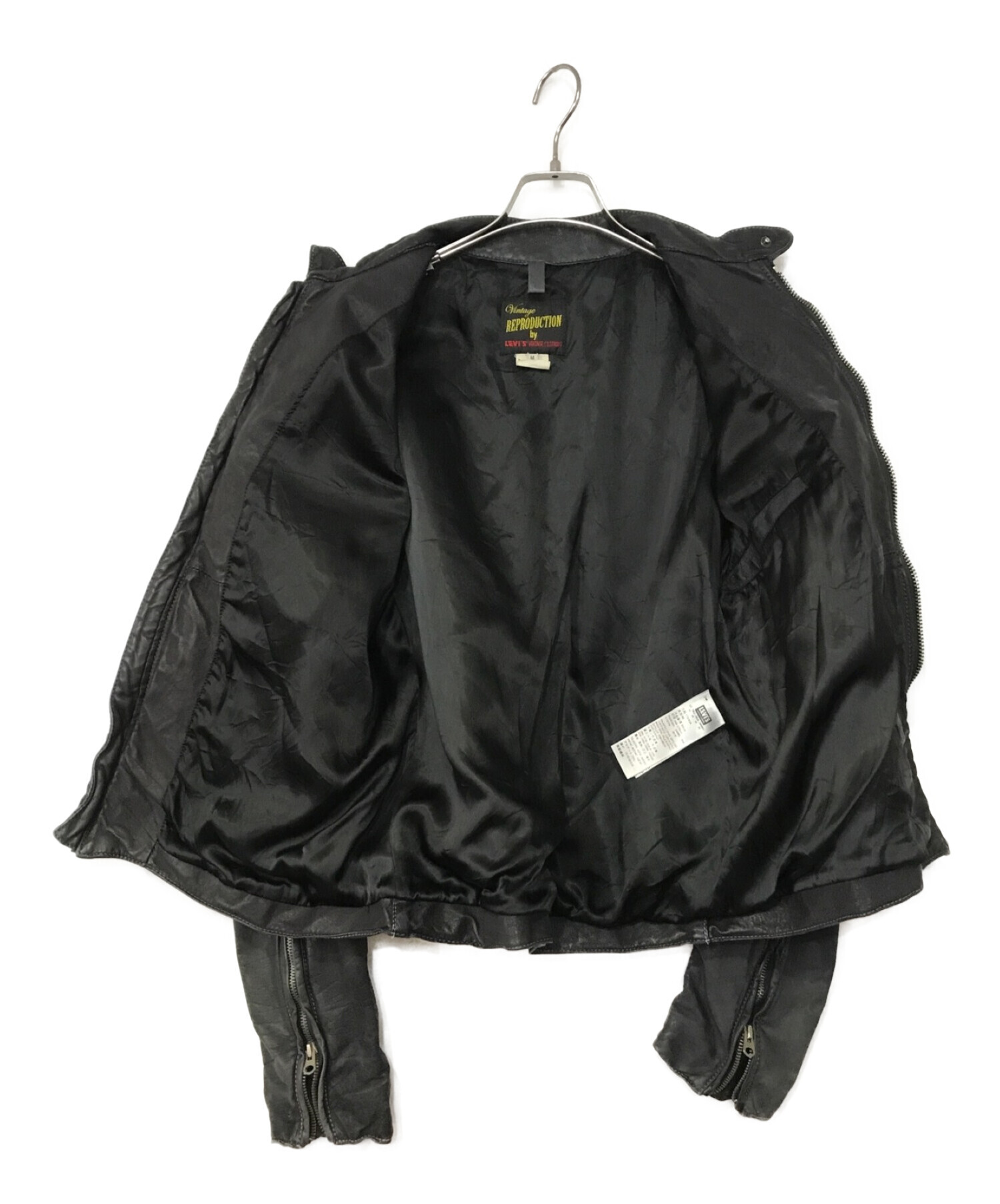 LEVI'S VINTAGE CLOTHING (リーバイスヴィンテージクロージング) レザーシングルライダースジャケット ブラック サイズ:M