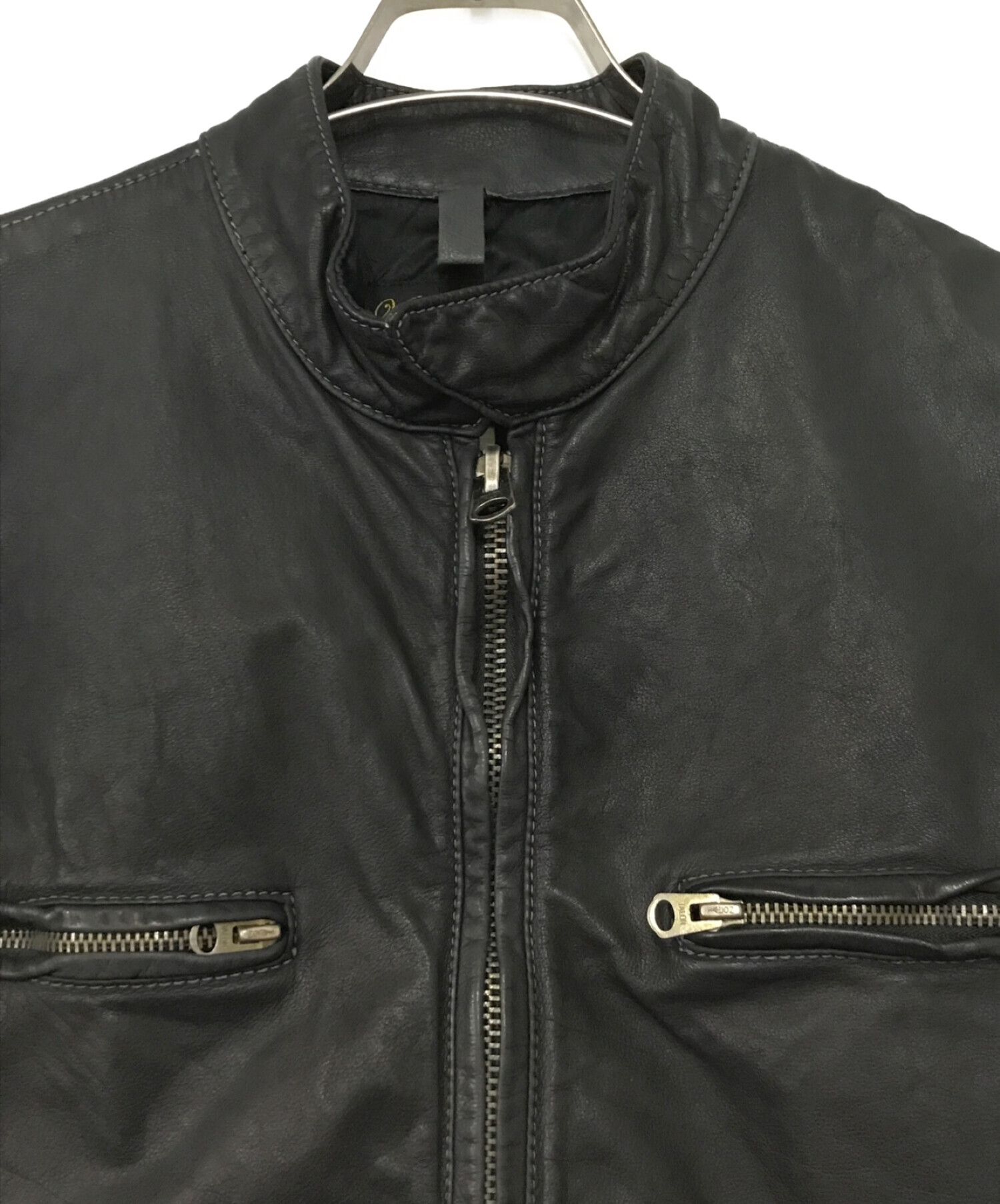 LEVI'S VINTAGE CLOTHING (リーバイスヴィンテージクロージング) レザーシングルライダースジャケット ブラック サイズ:M