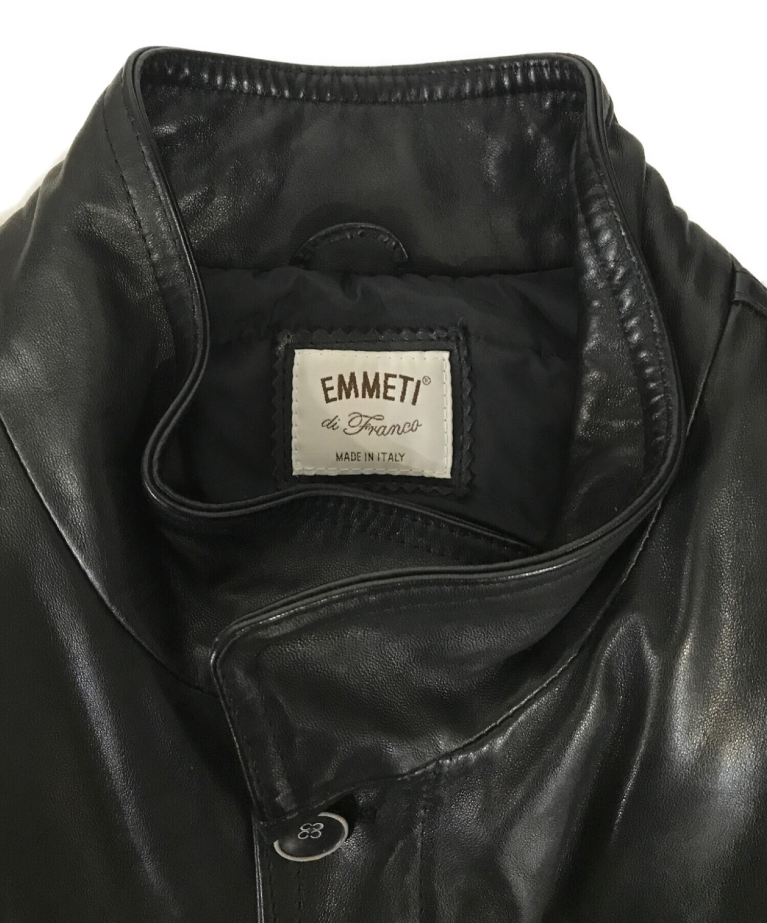 中古・古着通販】EMMETI (エンメティ) レザージャケット ブラック サイズ:L｜ブランド・古着通販 トレファク公式【TREFAC  FASHION】スマホサイト