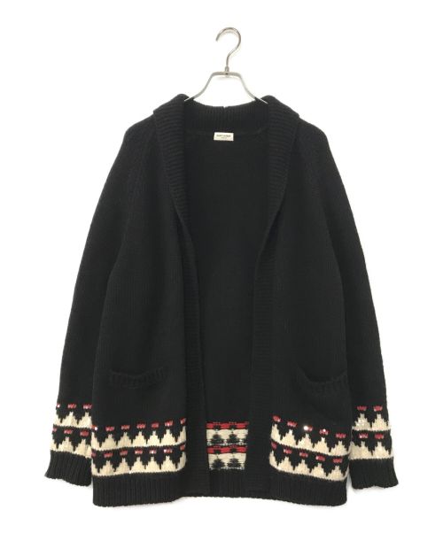 【中古・古着通販】Saint Laurent Paris (サンローランパリ) スパンコール ウール ショールカラー カーディガン ブラック  サイズ:M｜ブランド・古着通販 トレファク公式【TREFAC FASHION】スマホサイト