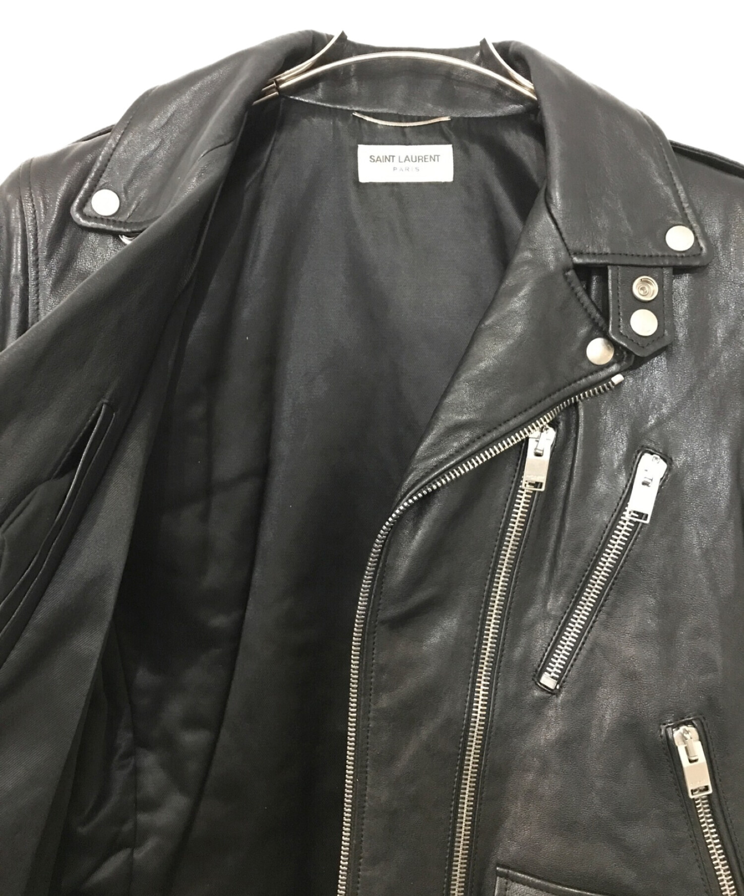 中古・古着通販】Saint Laurent Paris (サンローランパリ) クラシックモーターサイクルライダースジャケット ブラック  サイズ:46｜ブランド・古着通販 トレファク公式【TREFAC FASHION】スマホサイト