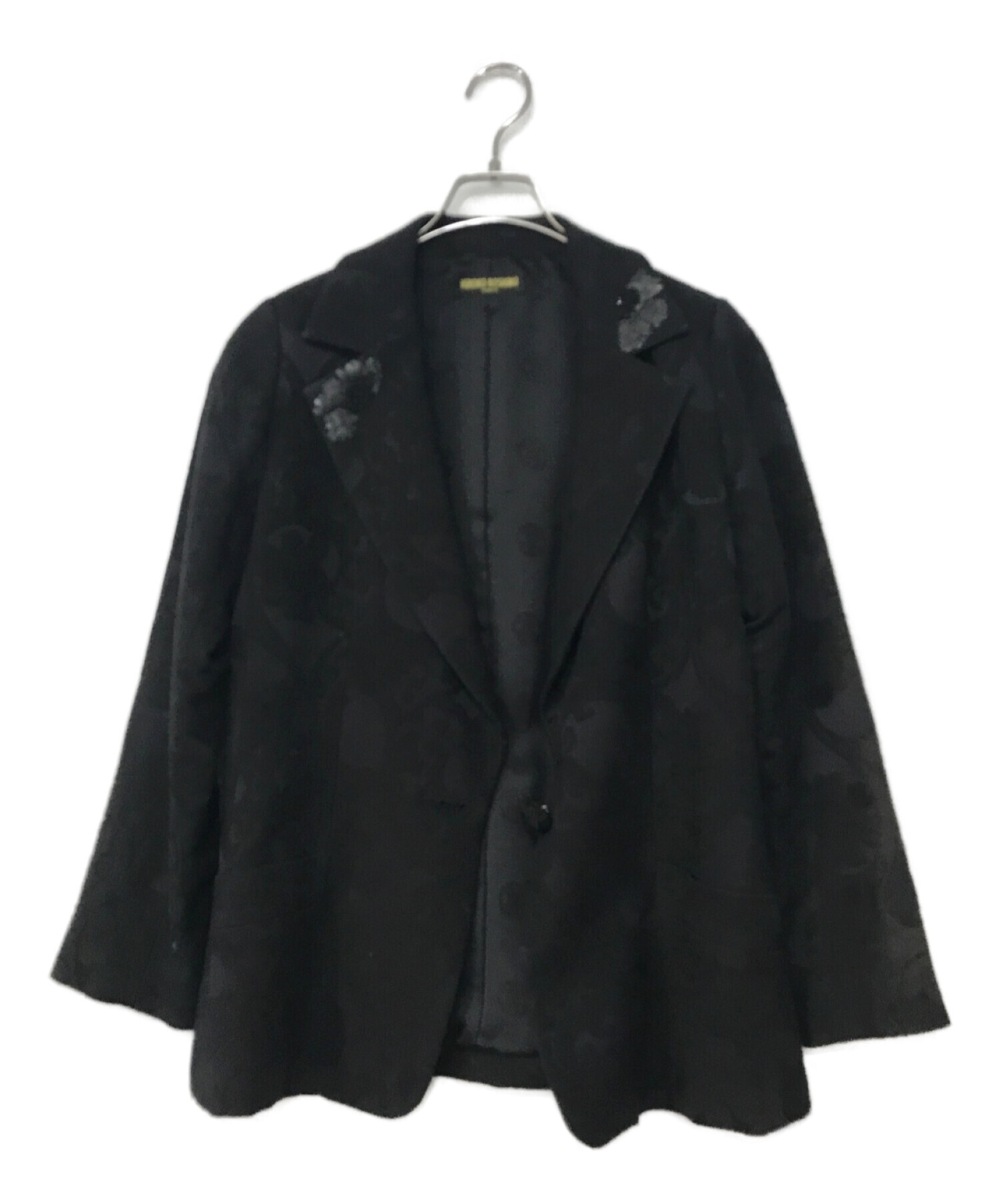 hiroko koshino premier (ヒロココシノ プレミア) 刺繍テーラードジャケット ブラック サイズ:42