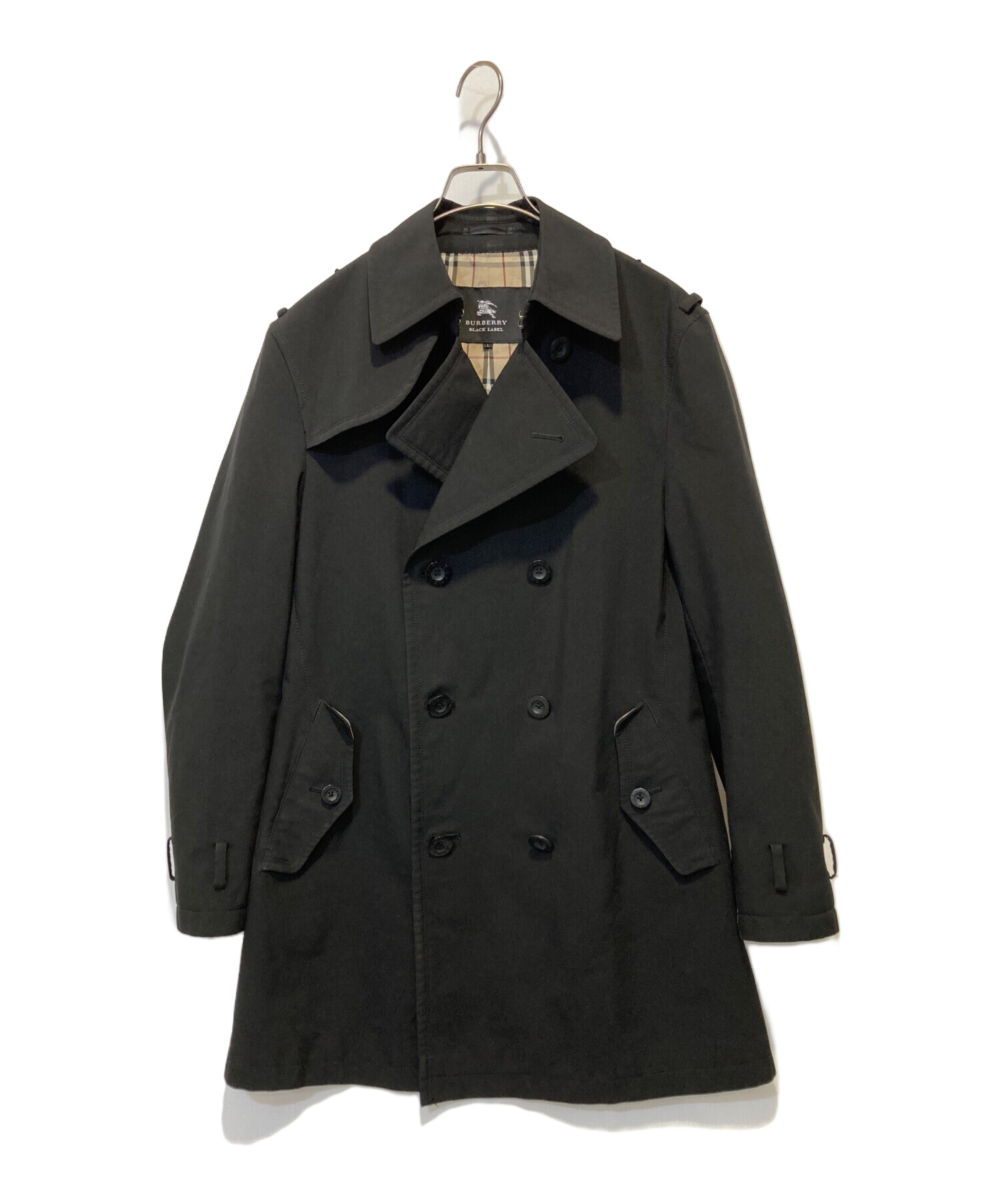 中古・古着通販】BURBERRY BLACK LABEL (バーバリーブラックレーベル) トレンチコート ブラック サイズ:L｜ブランド・古着通販  トレファク公式【TREFAC FASHION】スマホサイト