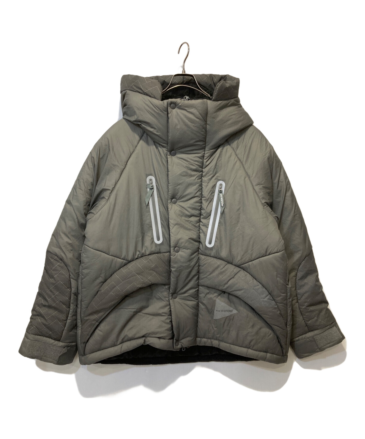 and wander (アンドワンダー) PRIMALOFT rip jacket グレー サイズ:L