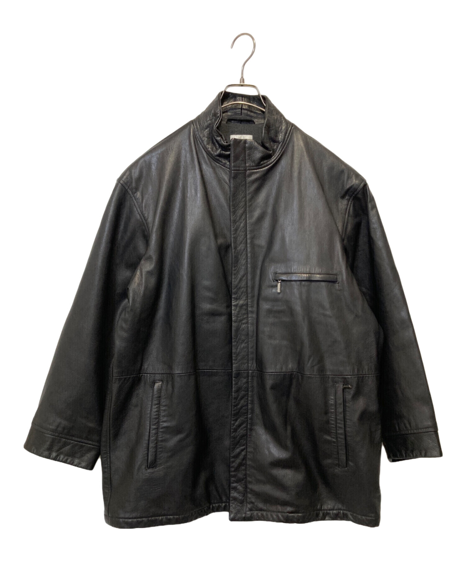 中古・古着通販】ARMANI COLLEZIONI (アルマーニ コレツィオーニ) レザージャケット ブラック サイズ:表記不明｜ブランド・古着通販  トレファク公式【TREFAC FASHION】スマホサイト