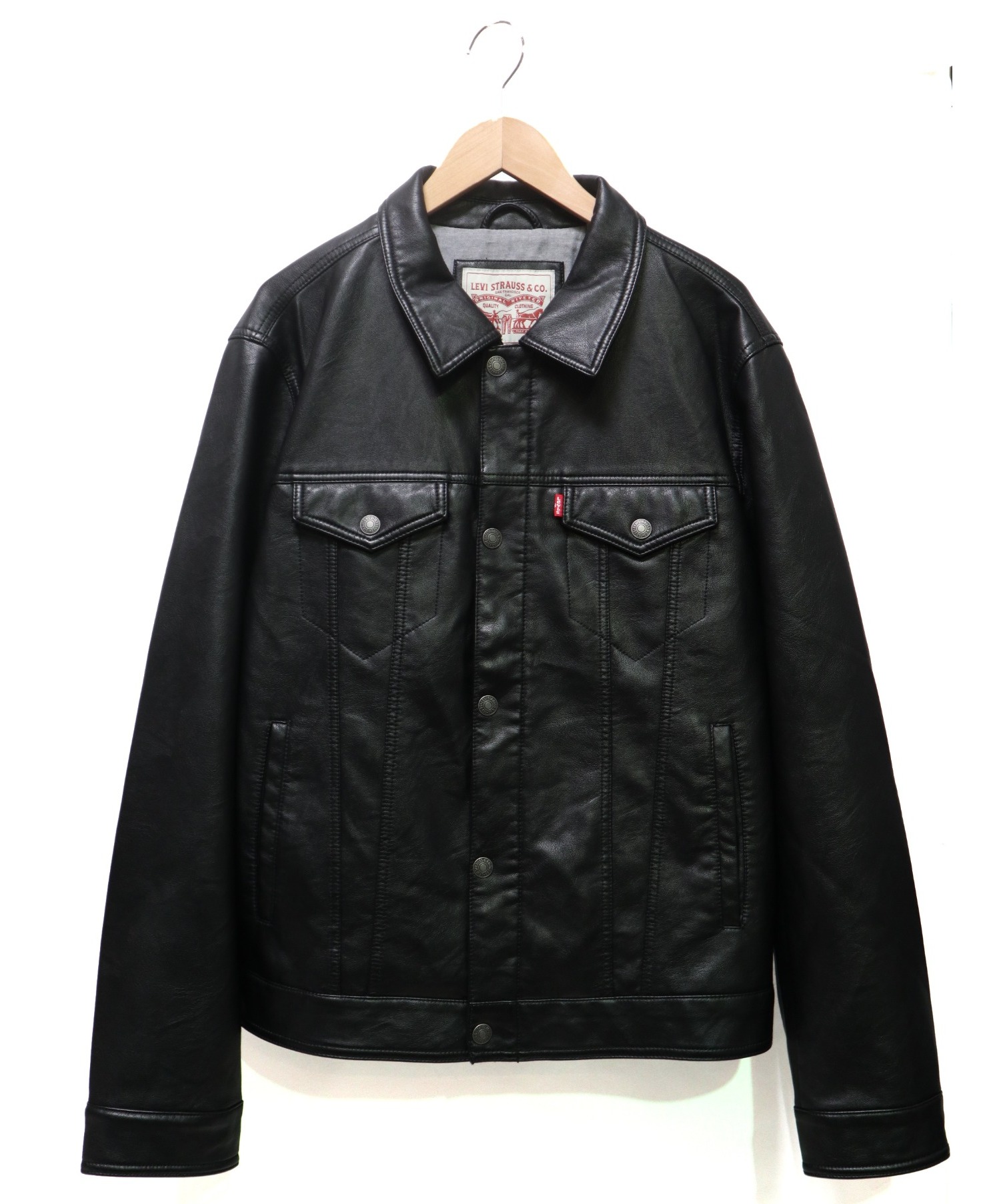 LEVIS (リーバイス) 3rd TYPE PU Leather Trucker Ja ブラック サイズ:L