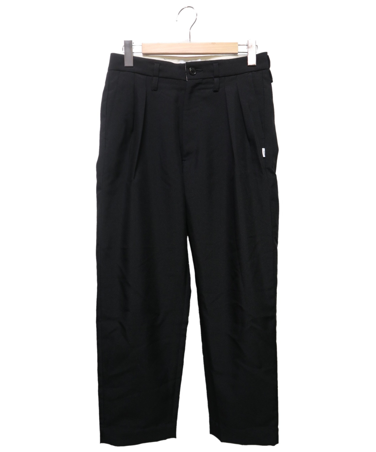 WTAPS (ダブルタップス) TUCK 01 TROUSERS ブラック サイズ:01