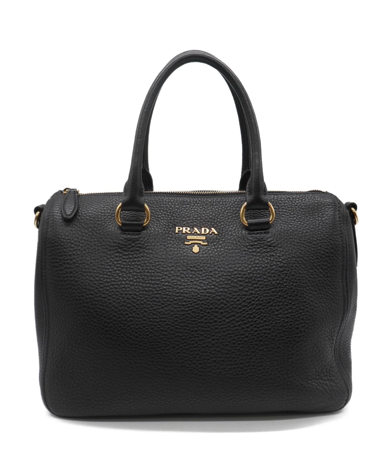 PRADA (プラダ) VITELLO PHENIX レザーハンドバッグ ブラック