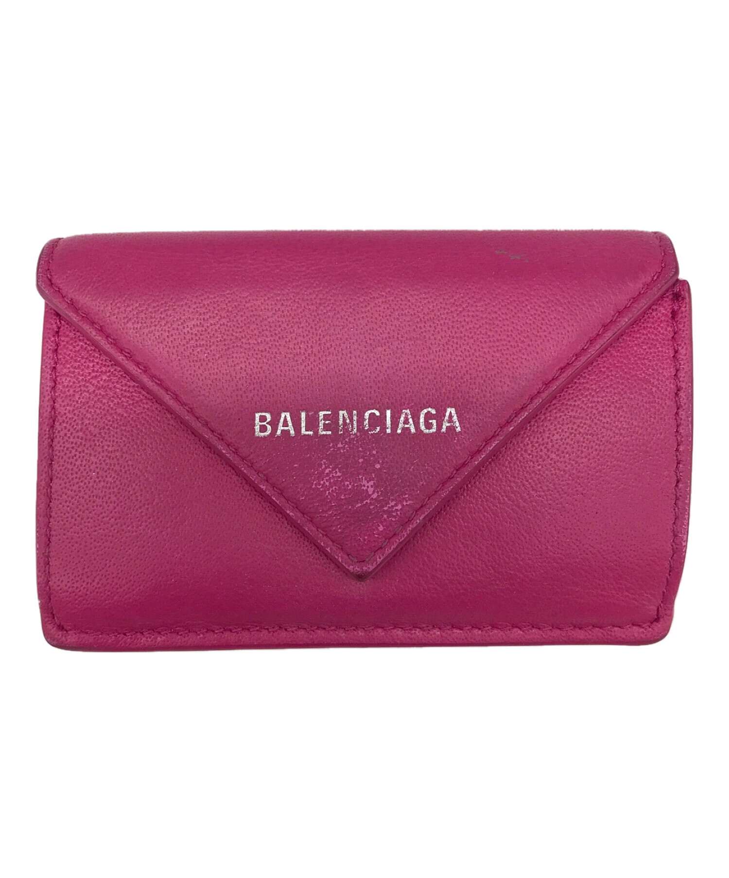 取引 BALENCIAGA バレンシアガ ロゴ入りミニウォレット /ピンク - 小物