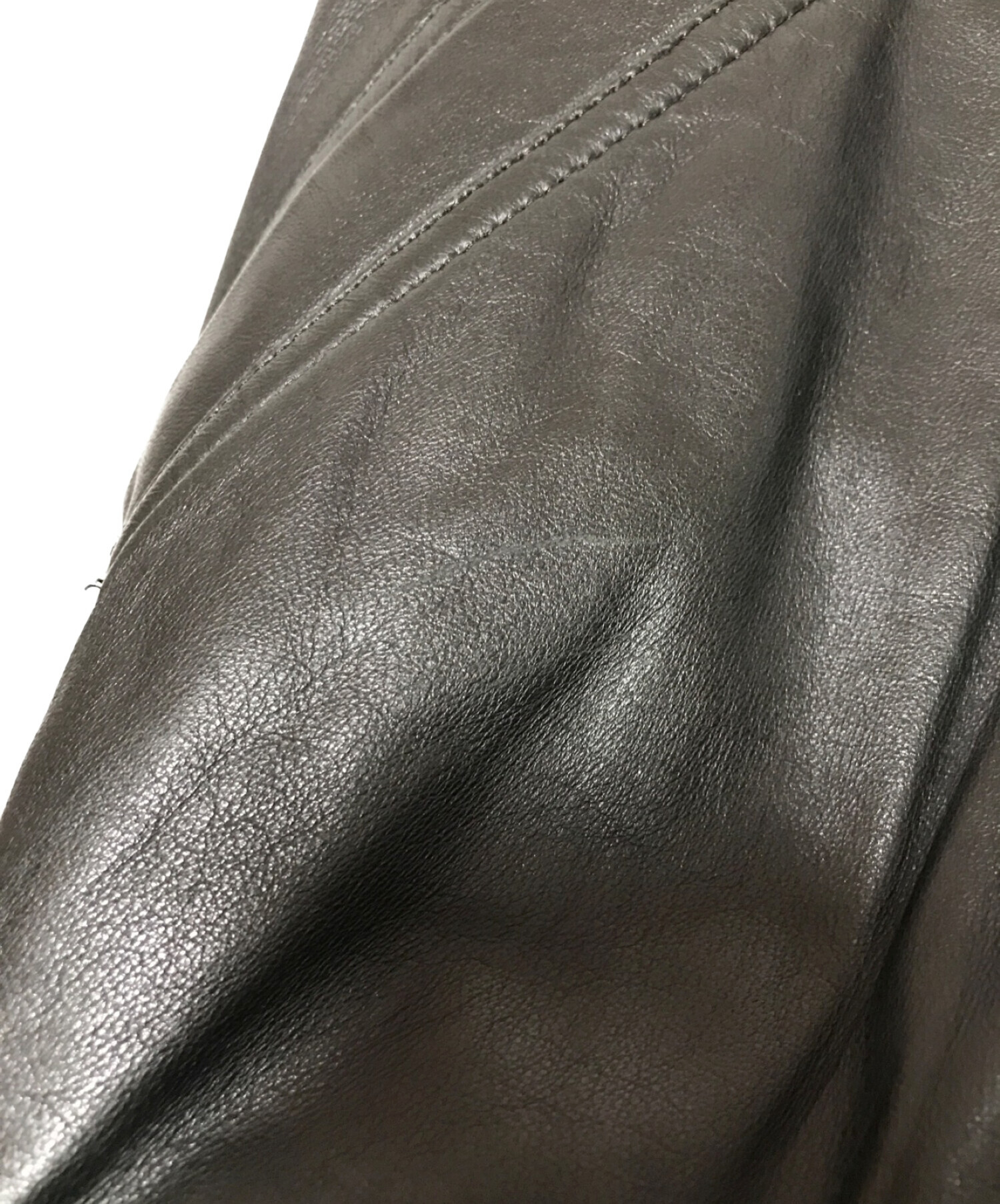 RICK OWENS (リックオウエンス) レザーボンバージャケット ブラック サイズ:SIZE 40 下記参照