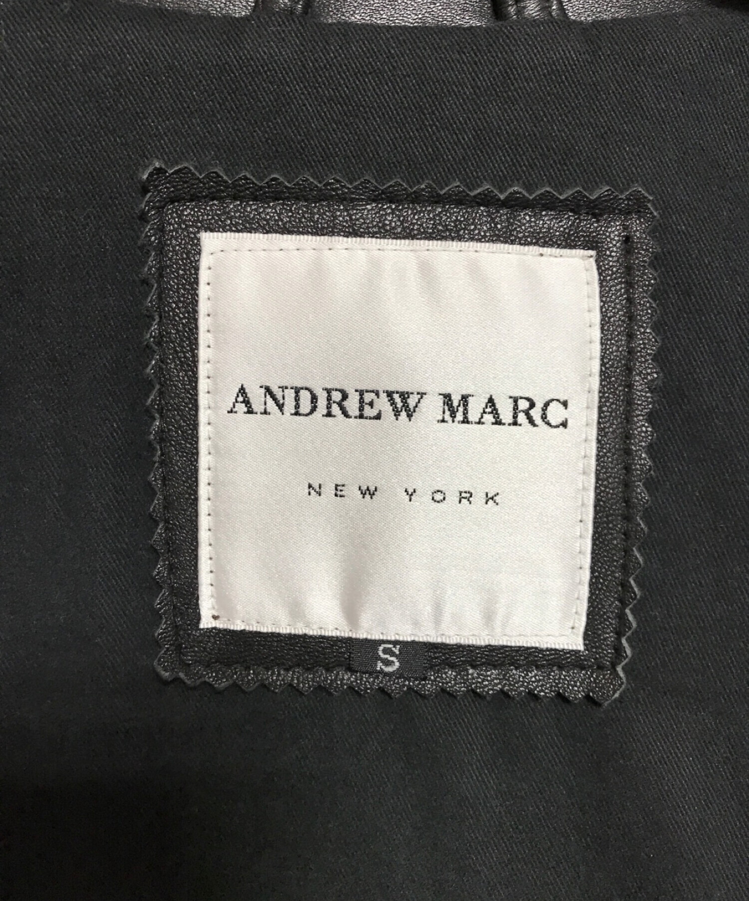 ANDREW MARC (アンデュリューマーク) シングルレザーコート ブラック サイズ:S