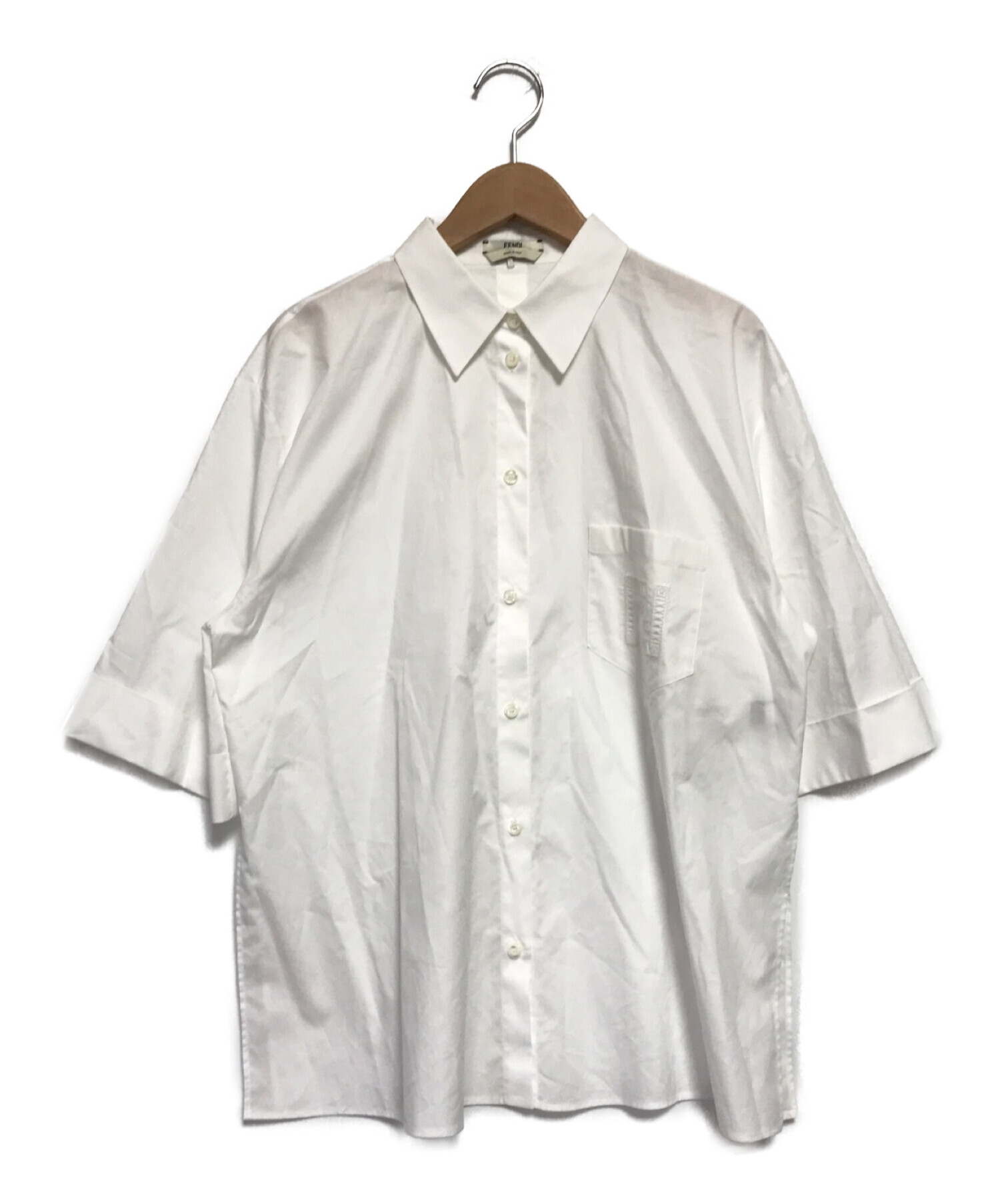 FENDI (フェンディ) S/Sシャツ ホワイト サイズ:SIZE 40 下記参照