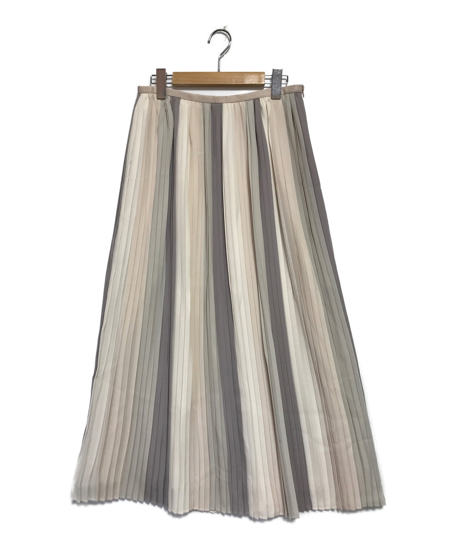 ドゥロワー 美品 ニュアンスプリントプリーツスカート フレア 紫 S IBO44--cmスカート丈