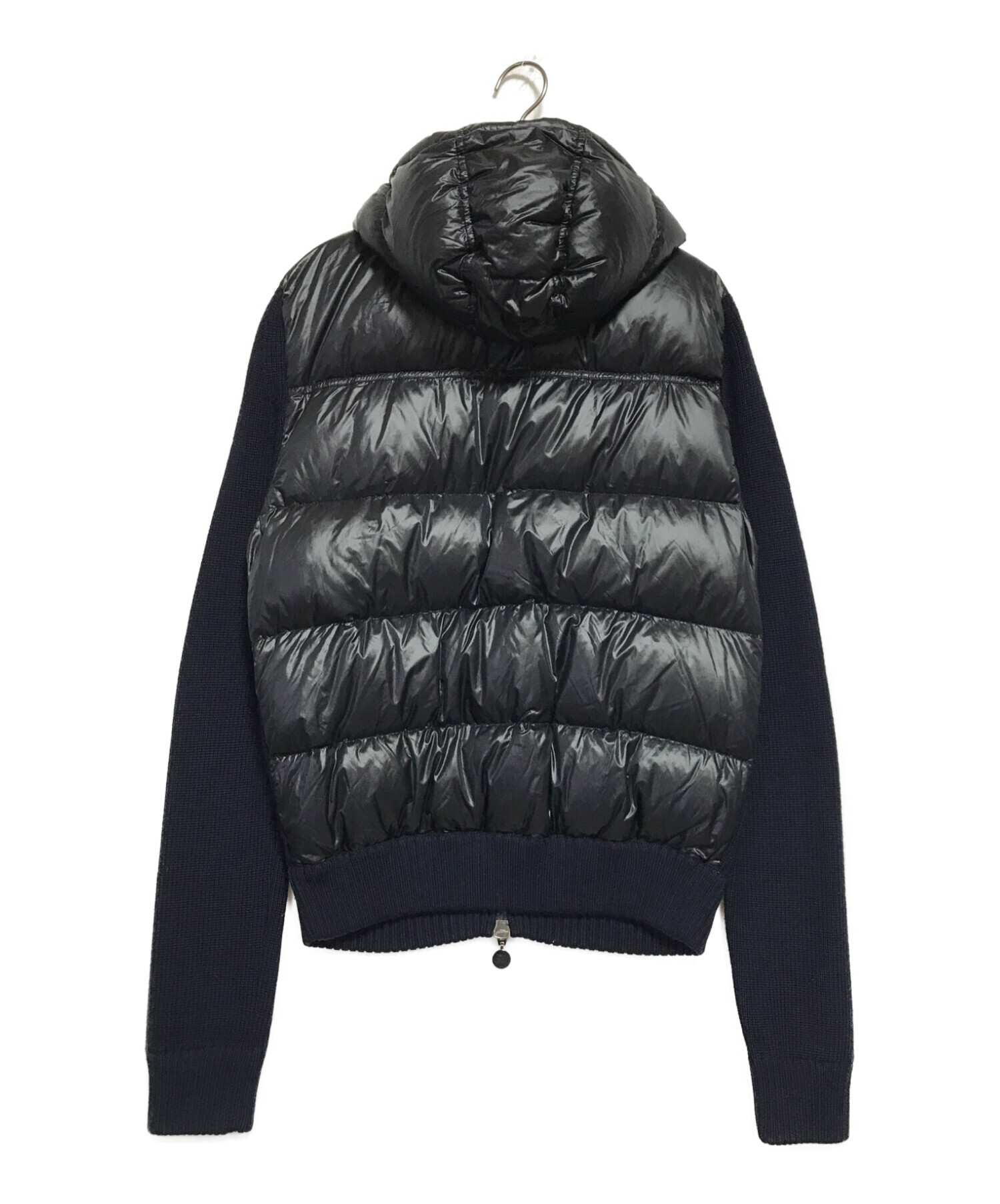 MONCLER (モンクレール) 切替ニットパーカー ネイビー×ブラック サイズ:XL