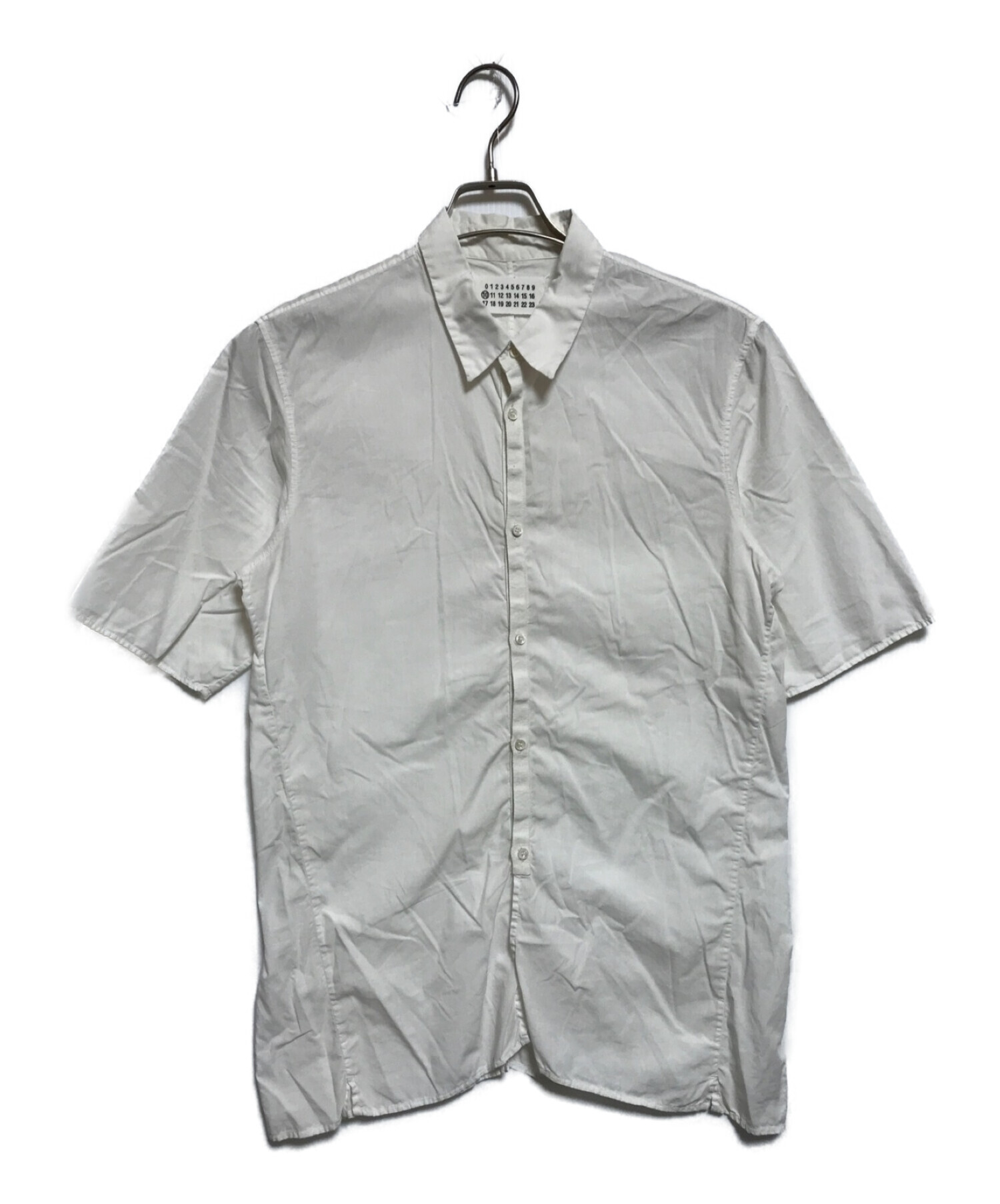 Maison Martin Margiela (メゾンマルタンマルジェラ) パイピングデザイン半袖シャツ ホワイト サイズ:SIZE48